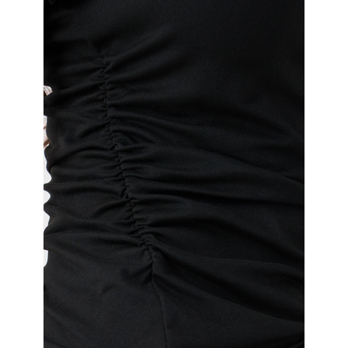Styli Solid Ruched Detail T-Shirt and Wide Leg Joggers Co-Ords-women-clothing-coordsets-image-3