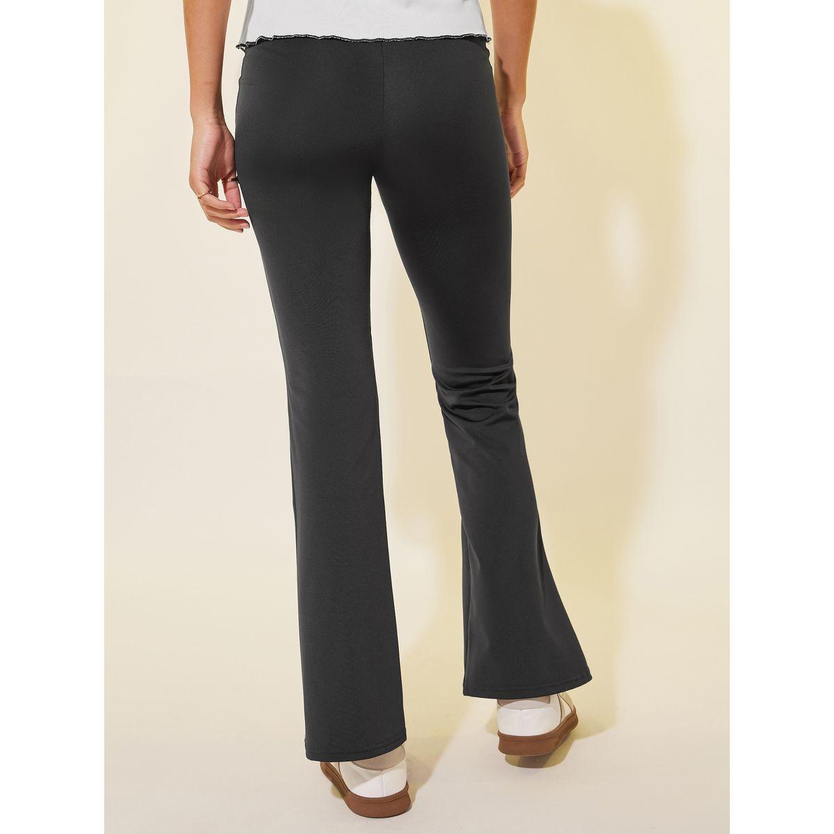Styli Solid Flared Leggings with Wide Waistband-women-clothing-bottoms-leggings-image-4