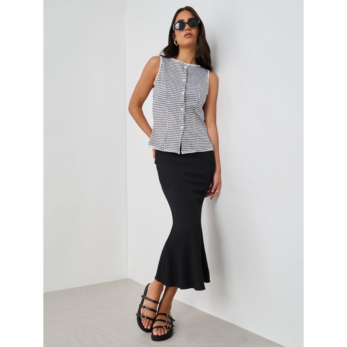 تنورة ميدي ميرميد بتفاصيل بارزة الملمس-women-clothing-bottoms-skirts-image-2