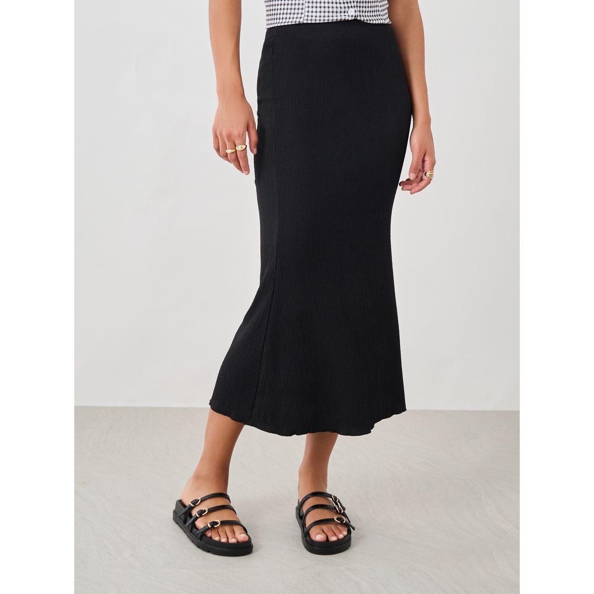 Styli Textured Midi Mermaid Skirt-women-clothing-bottoms-skirts-image-3