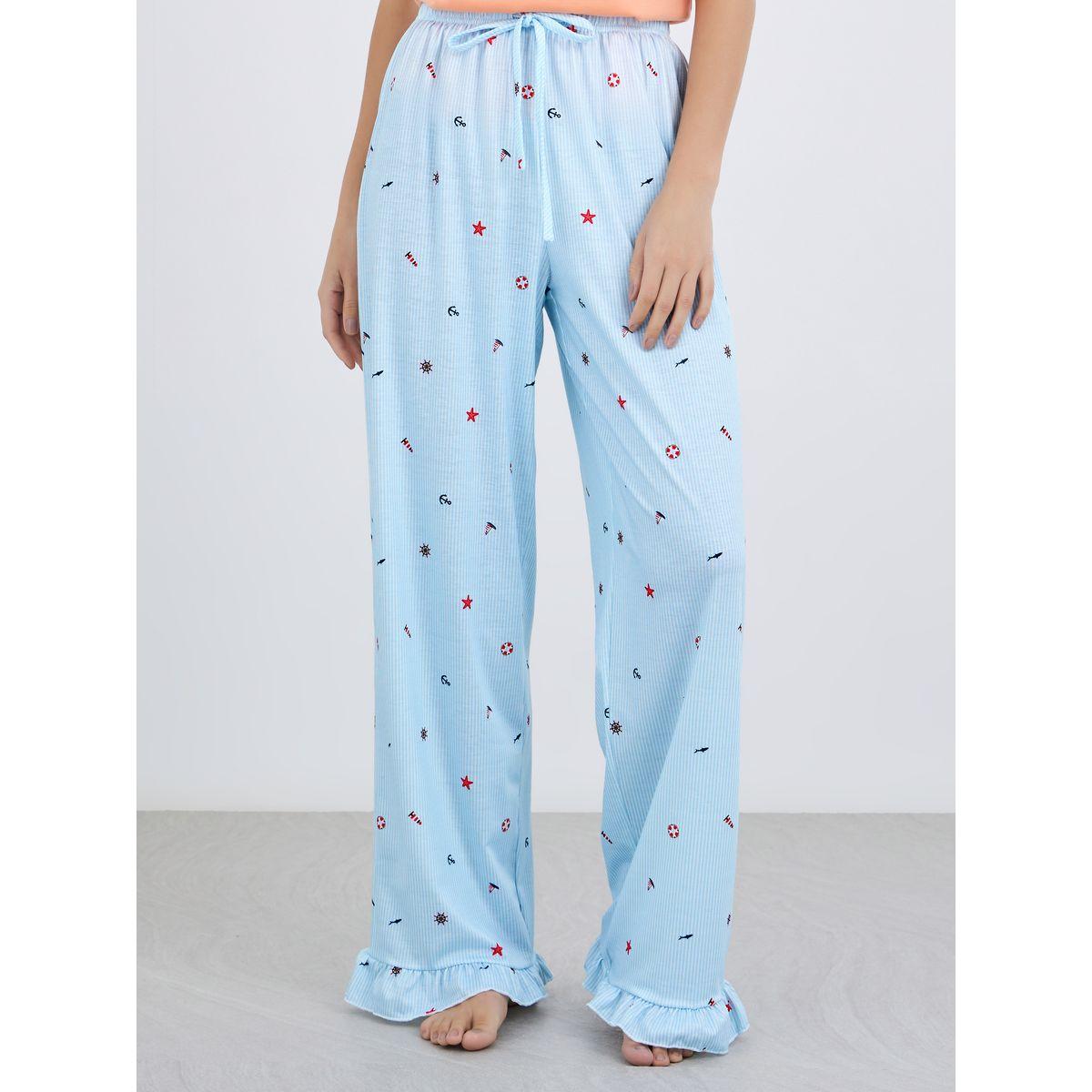 Styli Ocean Theme Print Ruffle Hem Tank and Wide Leg Pyjama Set-women-clothing-nightwear-pyjamas-longsets-image-4