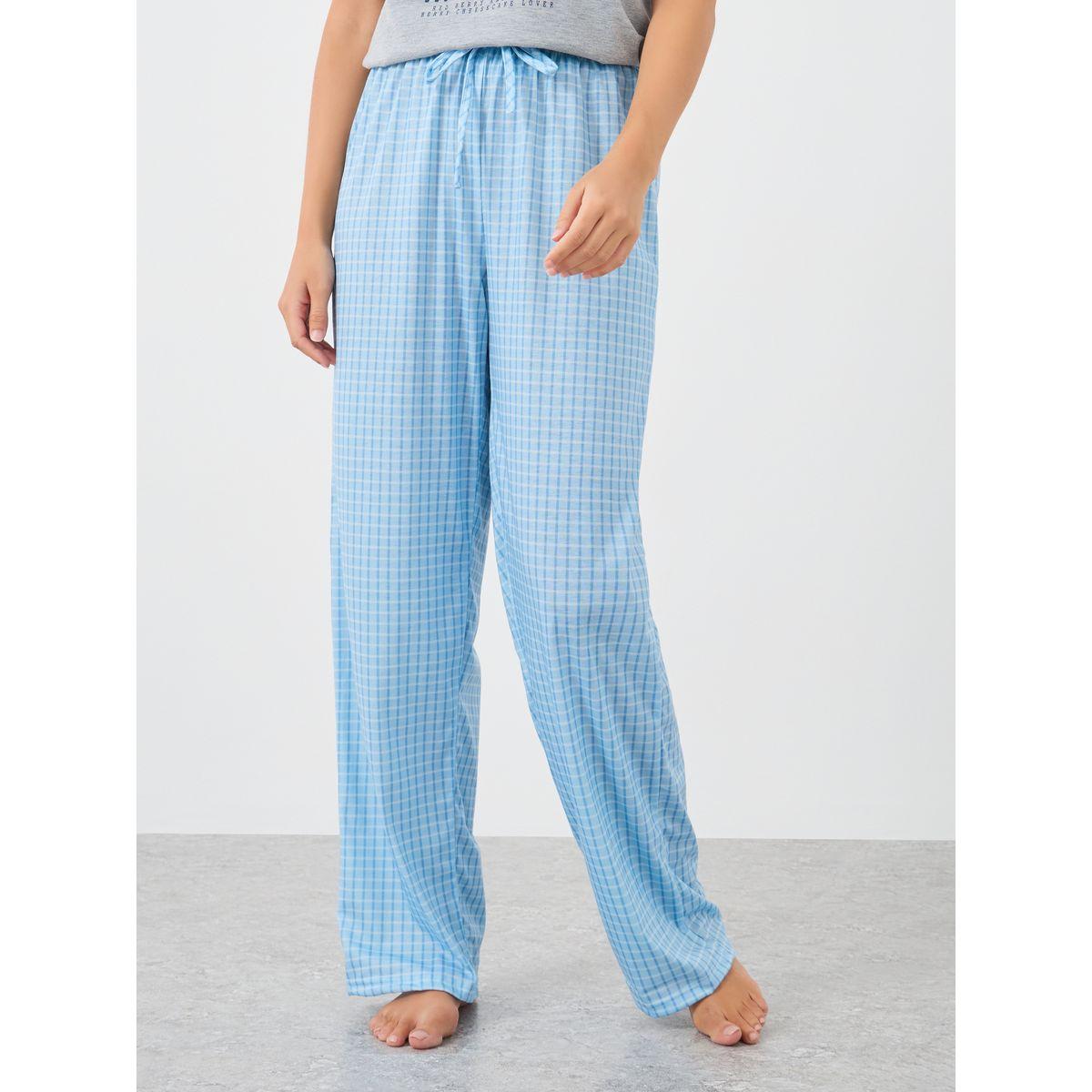 Styli Pancake Graphic Print Tank and Gingham Checked Pyjama Set-women-clothing-nightwear-pyjamas-longsets-image-5