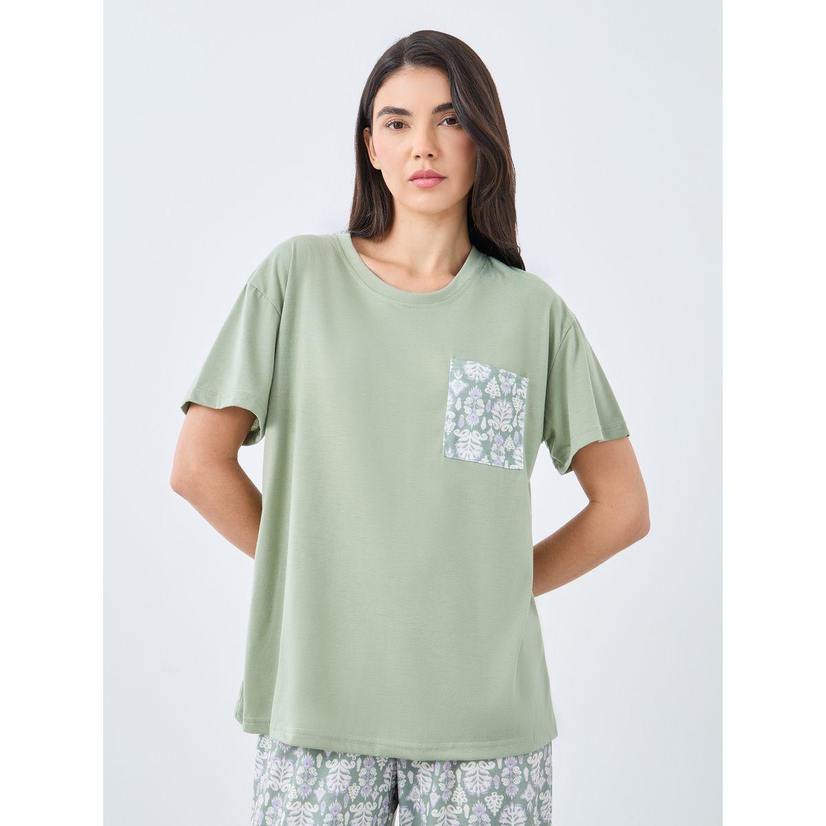 Styli All Over Damask Print T-Shirt and Pyjama Set-women-clothing-nightwear-pyjamas-longsets-image-3