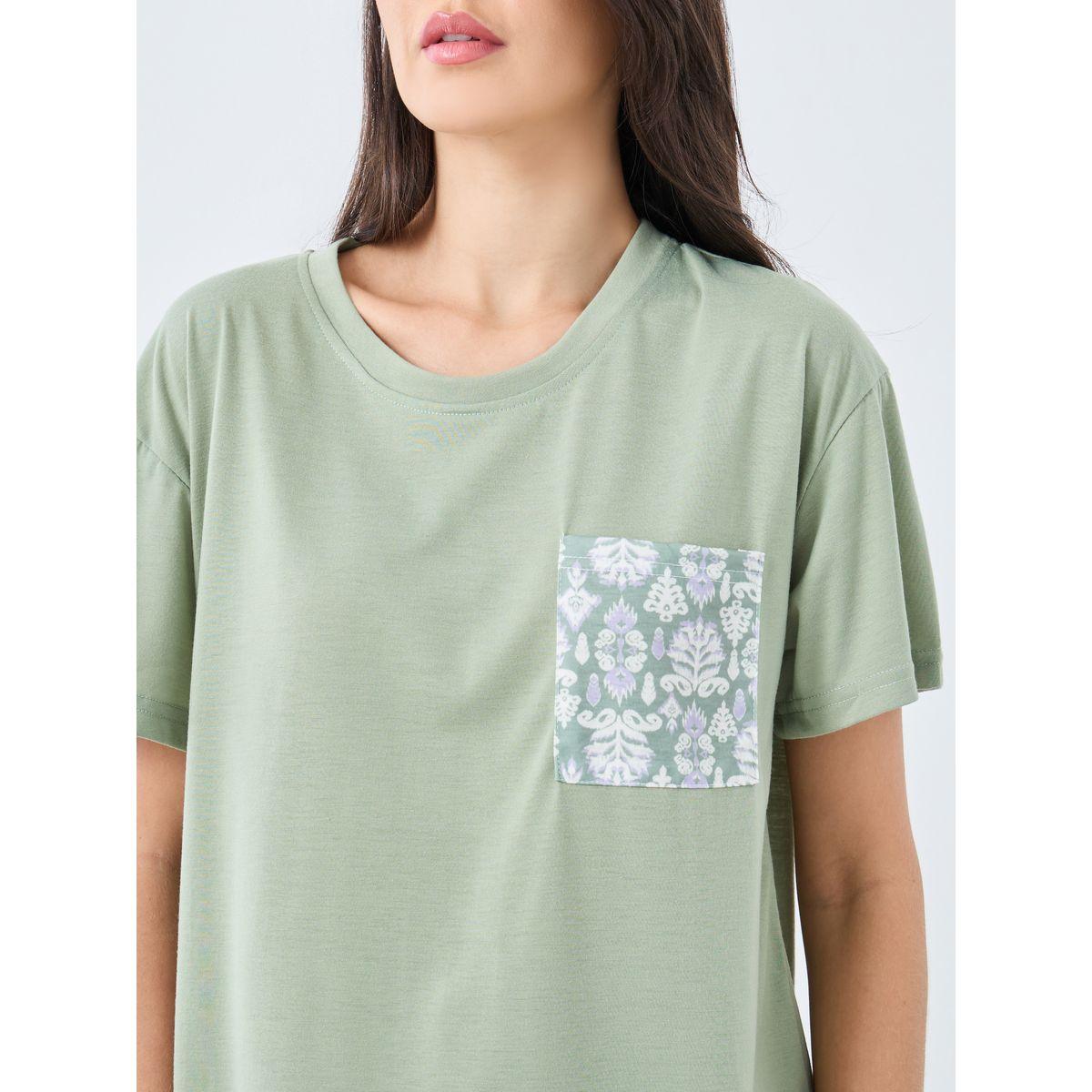 Styli All Over Damask Print T-Shirt and Pyjama Set-women-clothing-nightwear-pyjamas-longsets-image-4