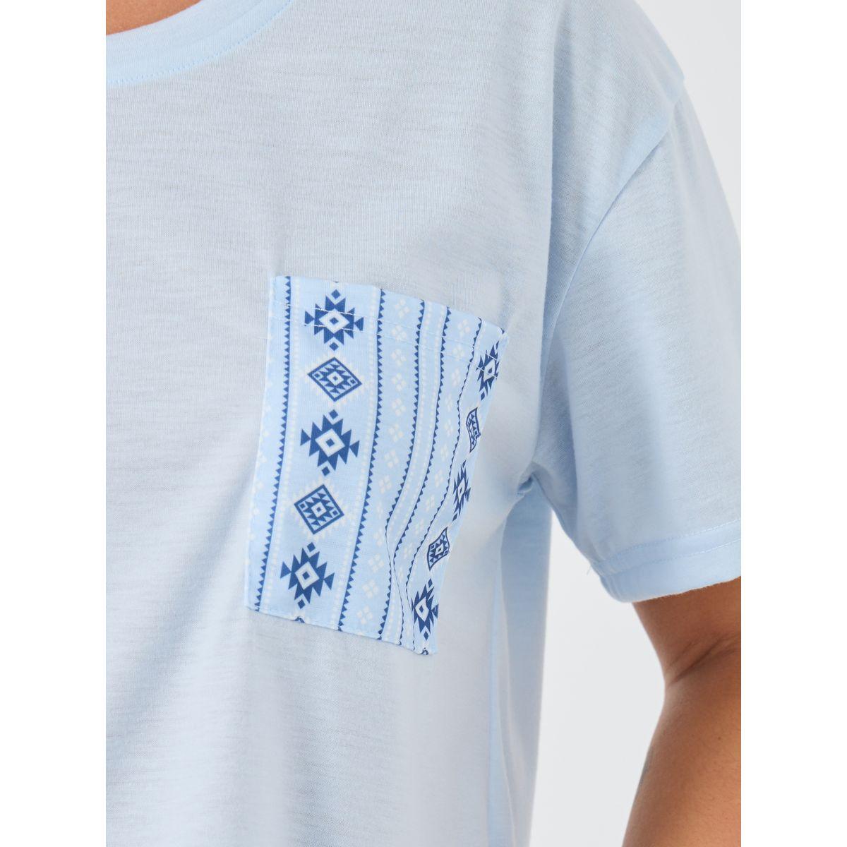 Styli Women Aztec Print Pocket Detail T-Shirt and Pyjama Set-women-clothing-nightwear-pyjamas-longsets-image-4