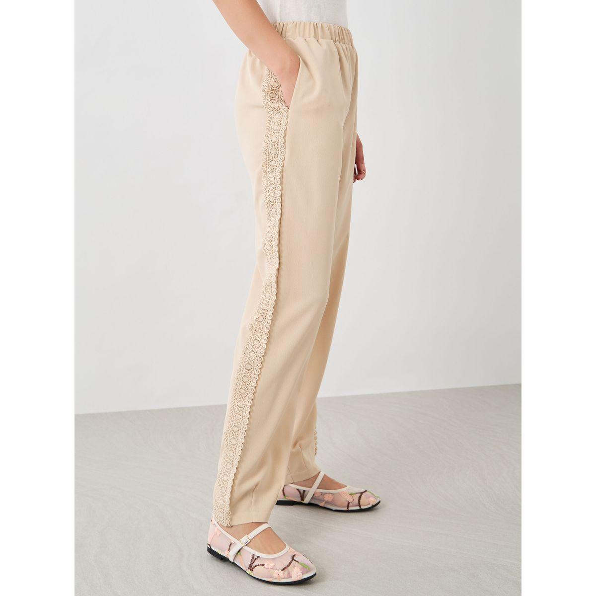 بنطال بأرجل واسعة وتفاصيل دانتيل-women-clothing-bottoms-trousers-image-2