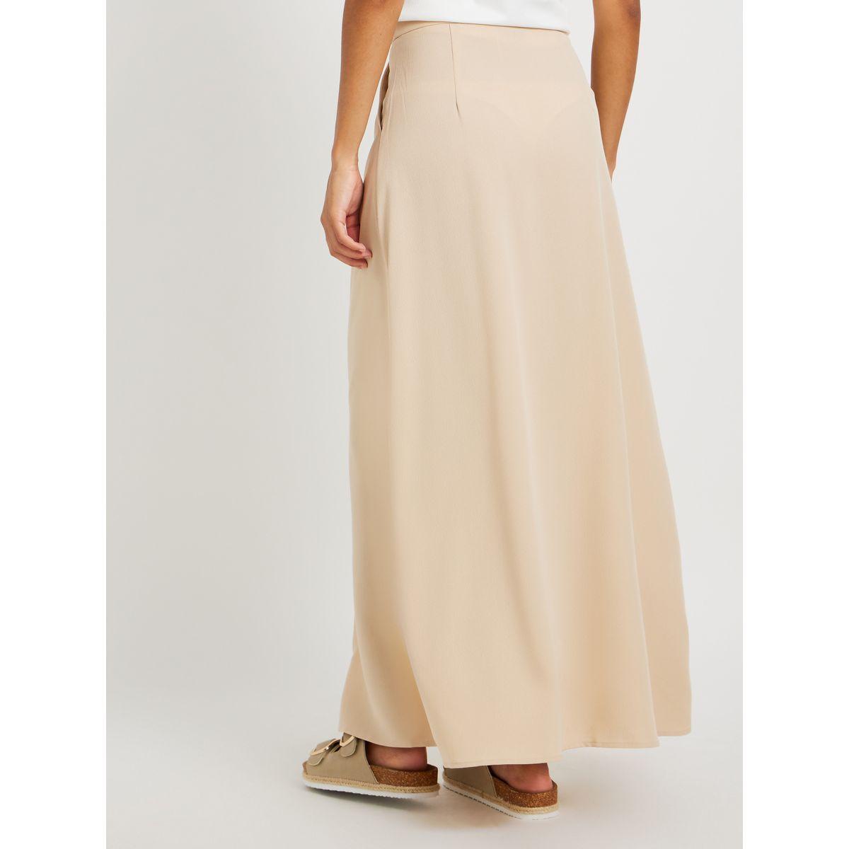 Styli Solid Pleated A-Line Maxi Skirt-women-clothing-bottoms-skirts-image-4