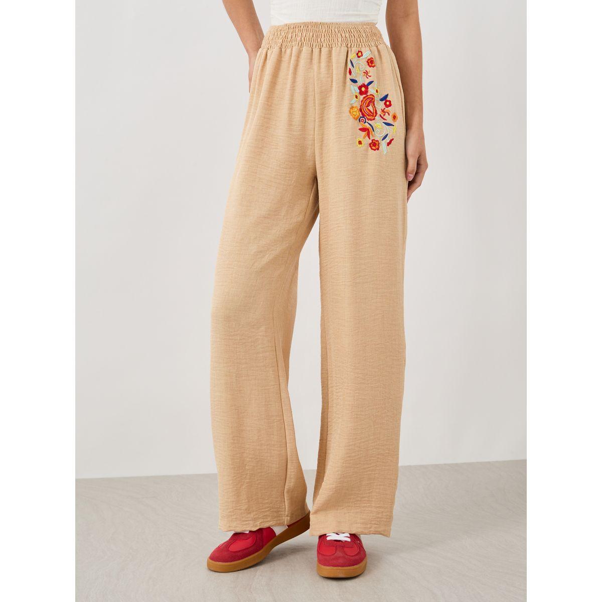Styli Embroidered Detail Wide Leg Pants with Elasticated Waistband-women-clothing-bottoms-trousers-image-3
