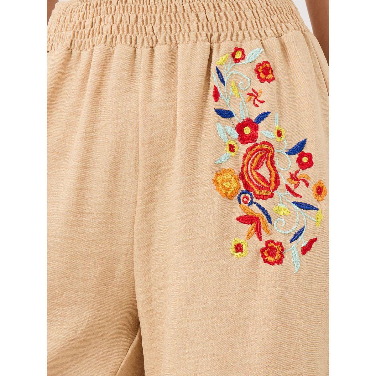 بنطال بأرجل واسعة وخصر مطاطي-women-clothing-bottoms-trousers-image-4