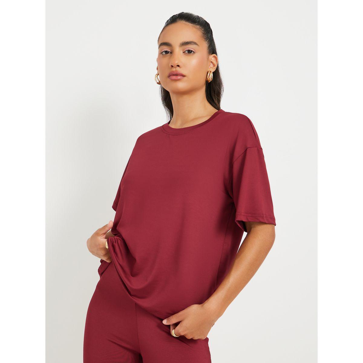 Styli Solid Short Sleeve T-Shirt and Leggings Co-Ords-women-clothing-coordsets-image-3