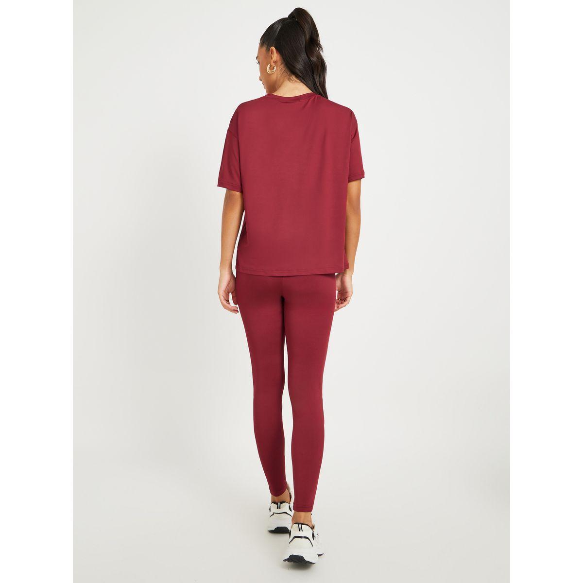 Styli Solid Short Sleeve T-Shirt and Leggings Co-Ords-women-clothing-coordsets-image-5