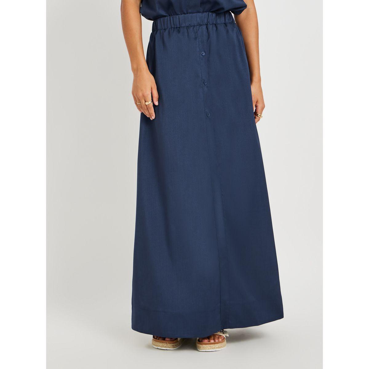 Styli Solid Button Front Short Sleeve Top and Skirt Co-Ords-women-clothing-coordsets-image-4