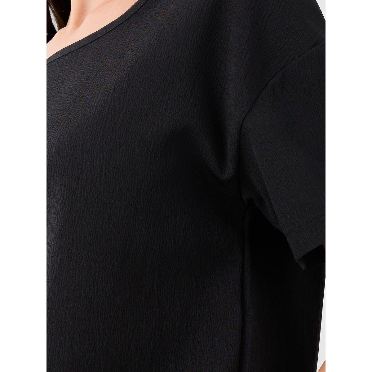 Styli Solid Short Sleeve T-Shirt and Pants Co-Ords-women-clothing-coordsets-image-4