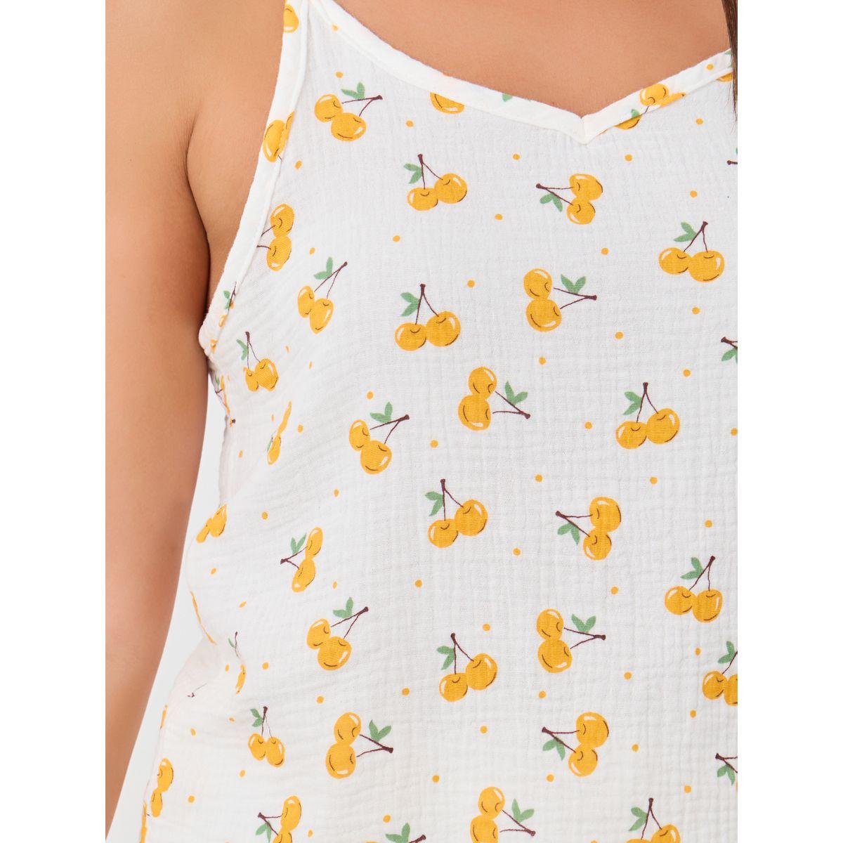 Styli All-Over Cherry Print Cotton Gauze Ruffle Hem Cami and Pyjama Set-women-clothing-nightwear-pyjamas-longsets-image-4