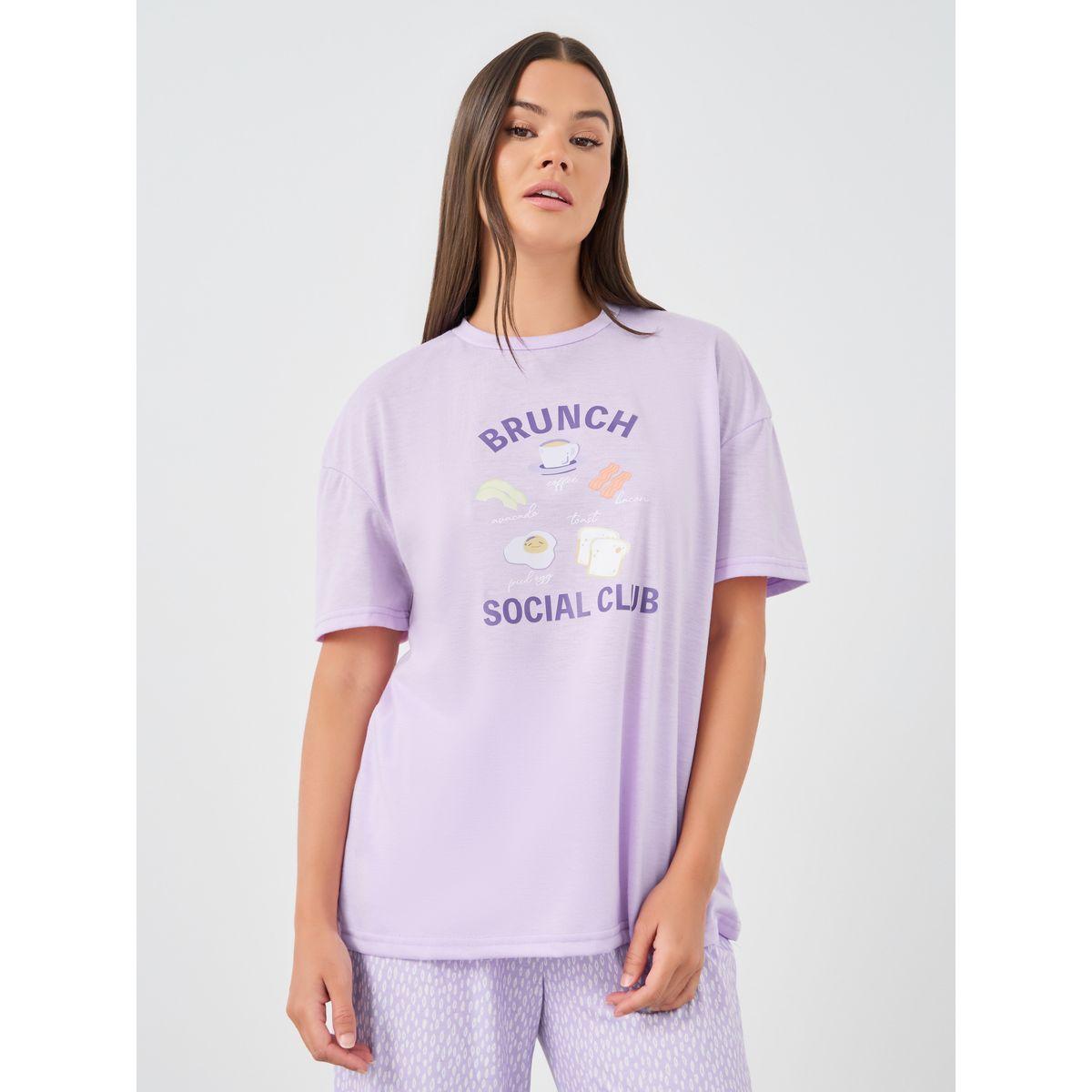 Styli Slogan Print Short Sleeve T-Shirt and Pyjama Set-women-clothing-nightwear-pyjamas-longsets-image-3
