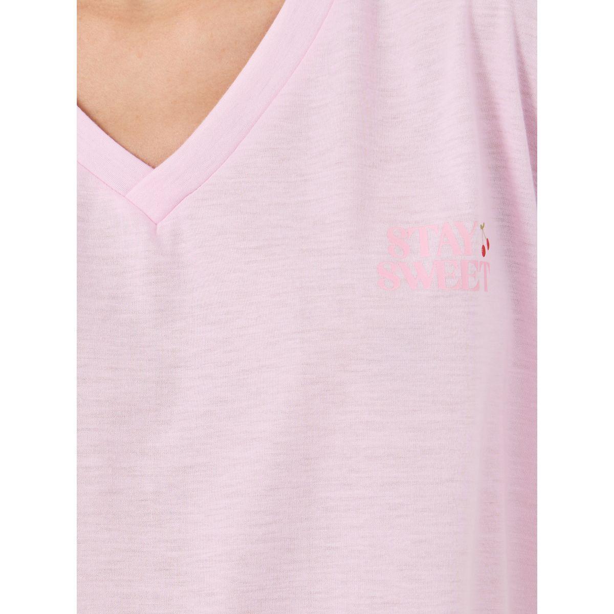 طقم بيجاما من بنطال وتيشيرت بطبعة كرز-women-clothing-nightwear-pyjamas-longsets-image-3
