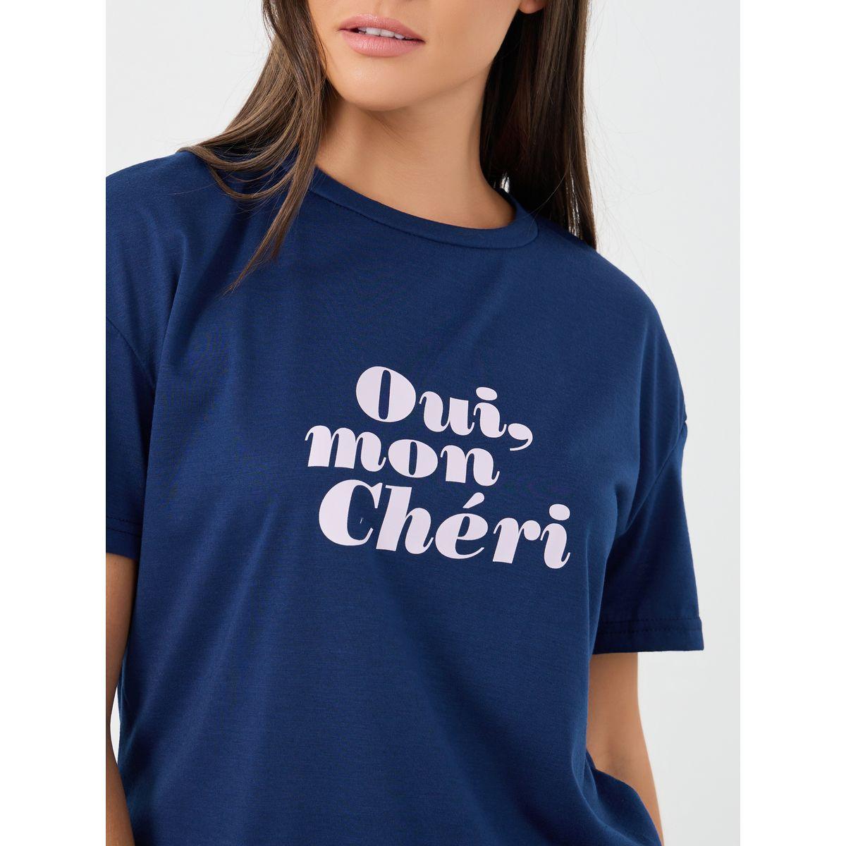 طقم بيجاما من شورت وتيشيرت بطبعة كتابة-women-clothing-nightwear-pyjamas-shortsets-image-5