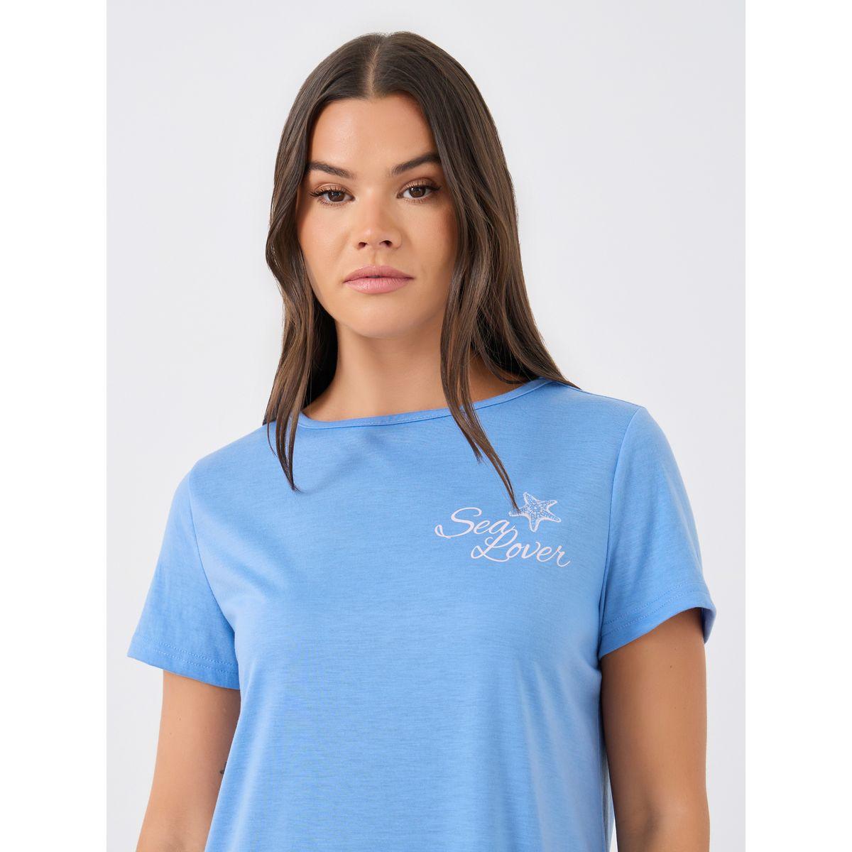 Styli Slogan Print Short Sleeve Sleep T-Shirt Dress-women-clothing-nightwear-nighties-image-3