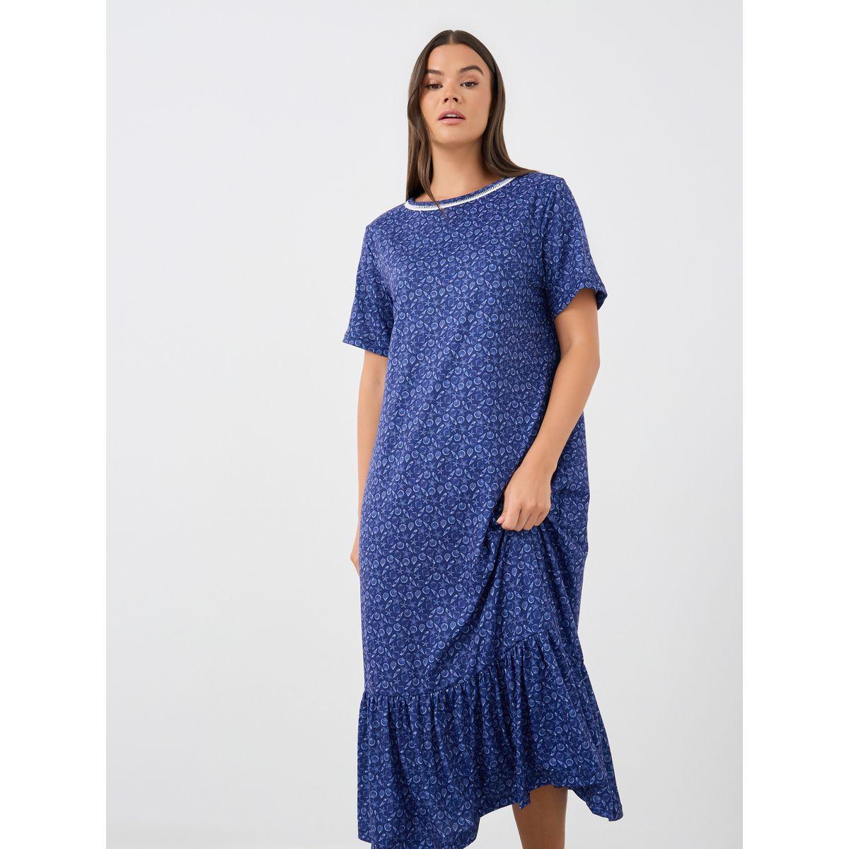 Styli Printed Short Sleeve Ruffled Hem Sleep T-Shirt-women-clothing-nightwear-nighties-image-2