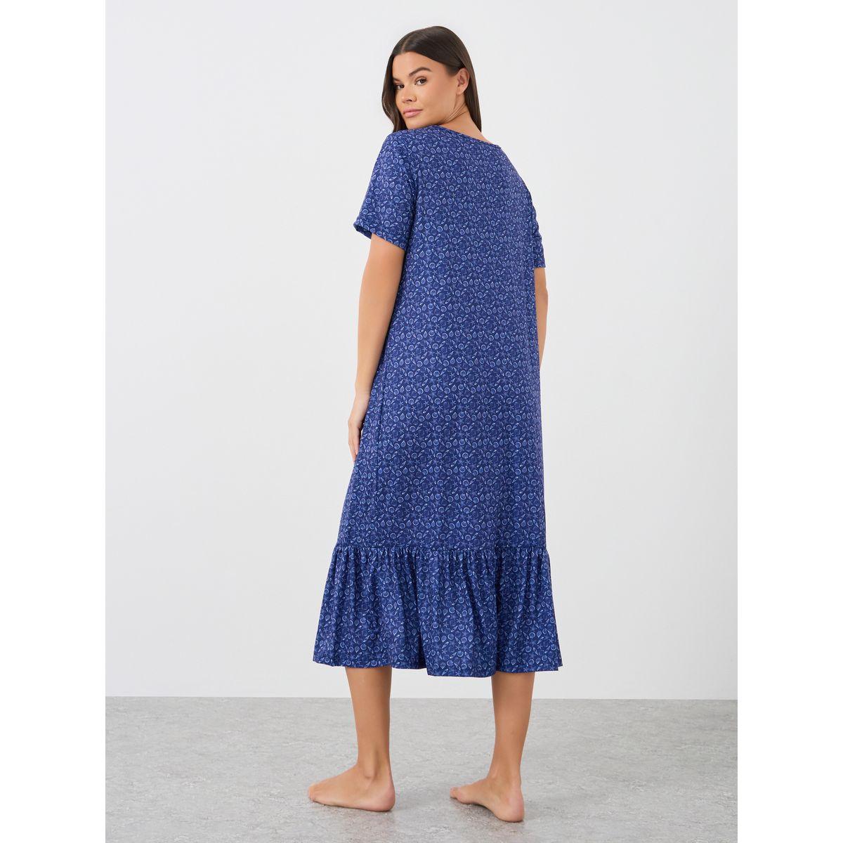 Styli Printed Short Sleeve Ruffled Hem Sleep T-Shirt-women-clothing-nightwear-nighties-image-4