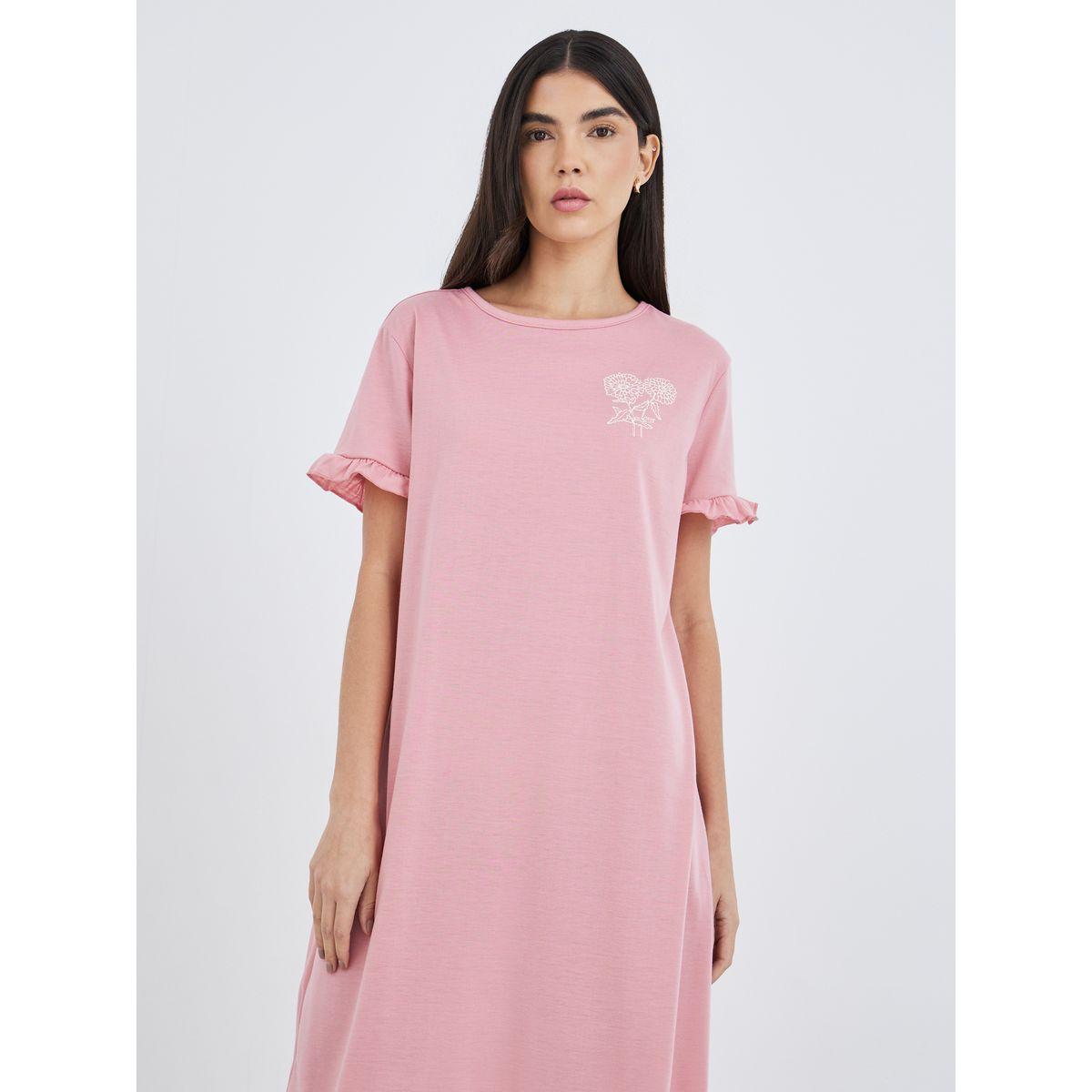 Styli Graphic Print Ruffled Sleeve Sleep T-Shirt-women-clothing-nightwear-nighties-image-3
