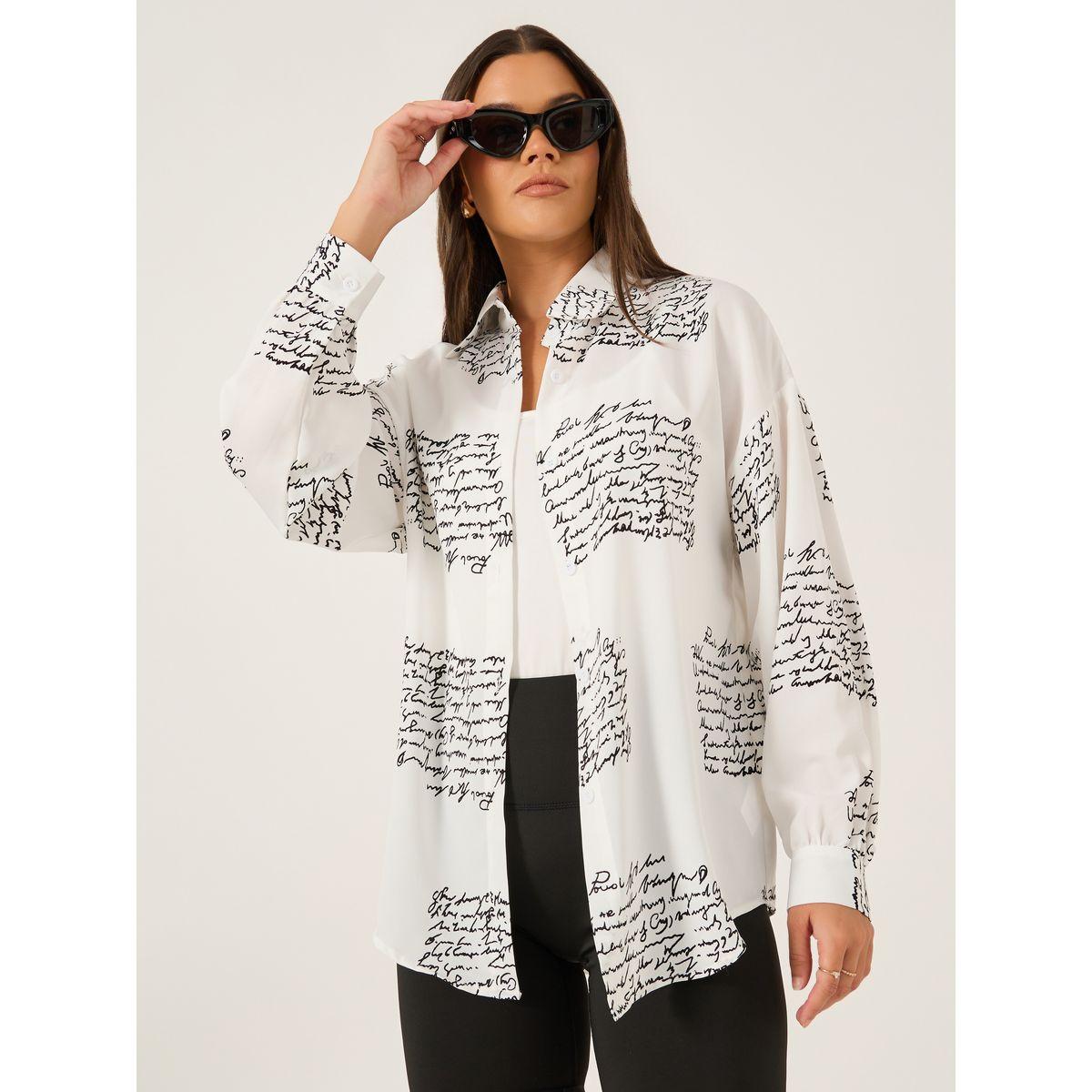 بلوزة فضفاضة مطبعة بياقة سبريد-women-clothing-shirtsandblouses-shirts-image-1