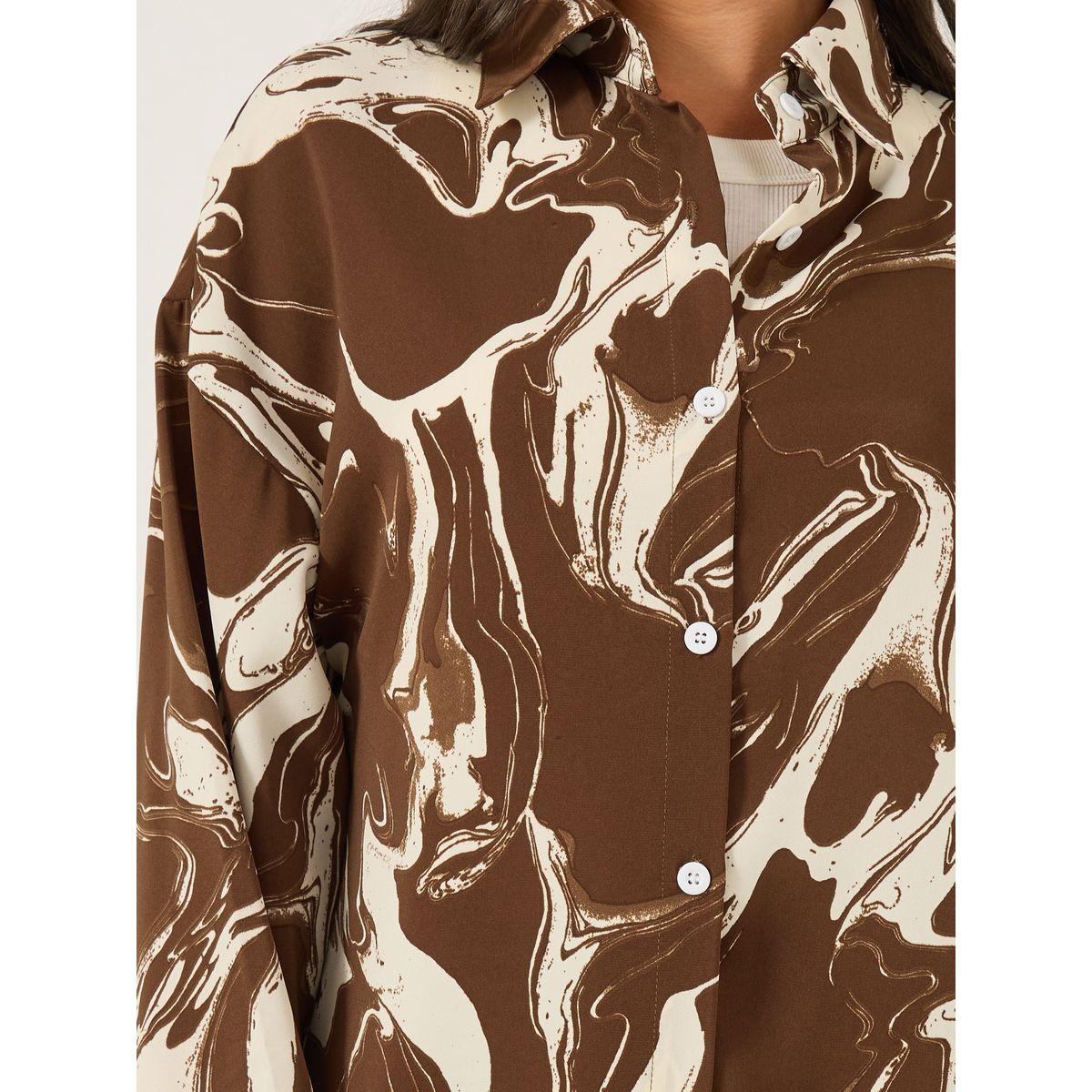 بلوزة فضفاضة مطبعة بياقة سبريد-women-clothing-shirtsandblouses-shirts-image-4