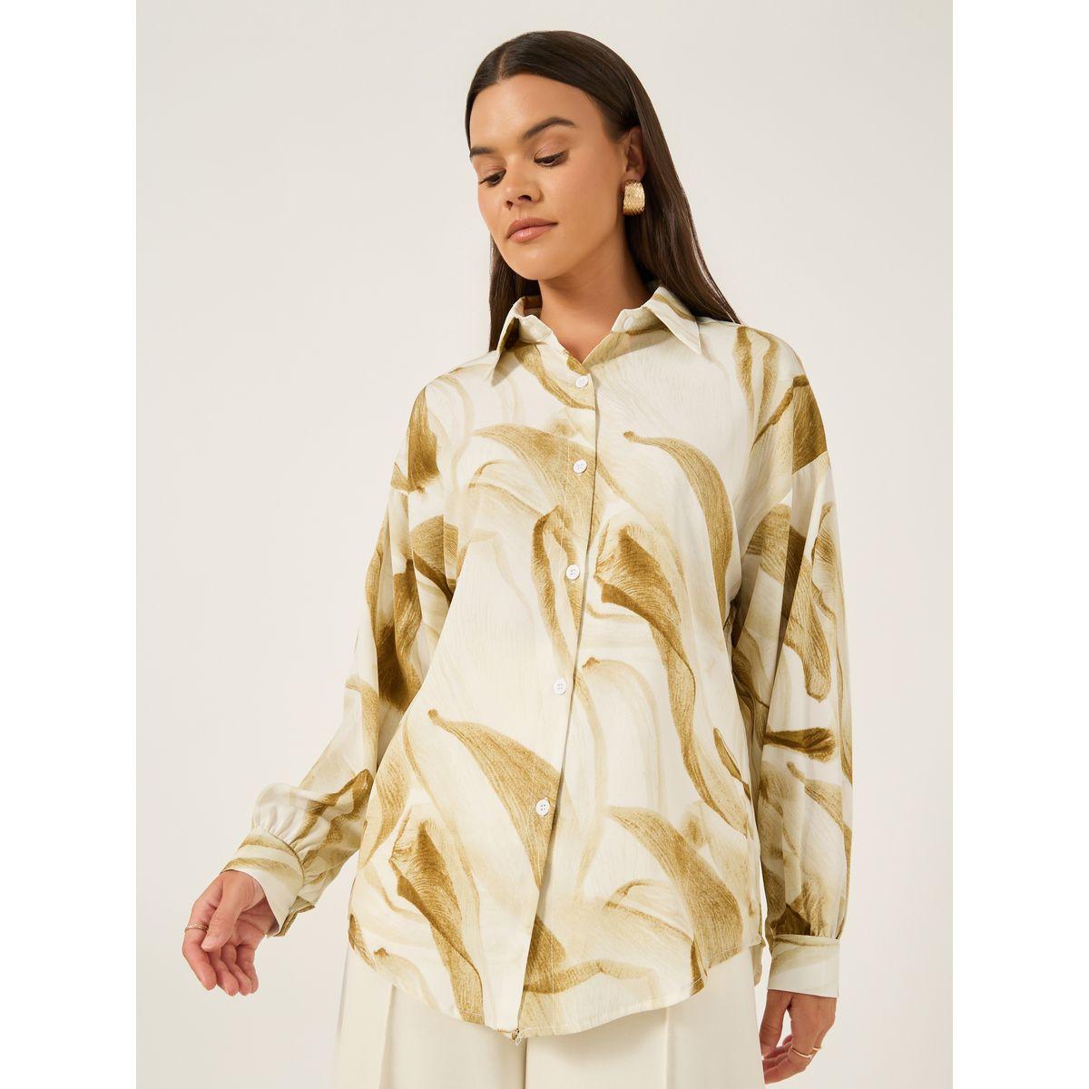 بلوزة فضفاضة مطبعة بياقة سبريد-women-clothing-shirtsandblouses-shirts-image-3
