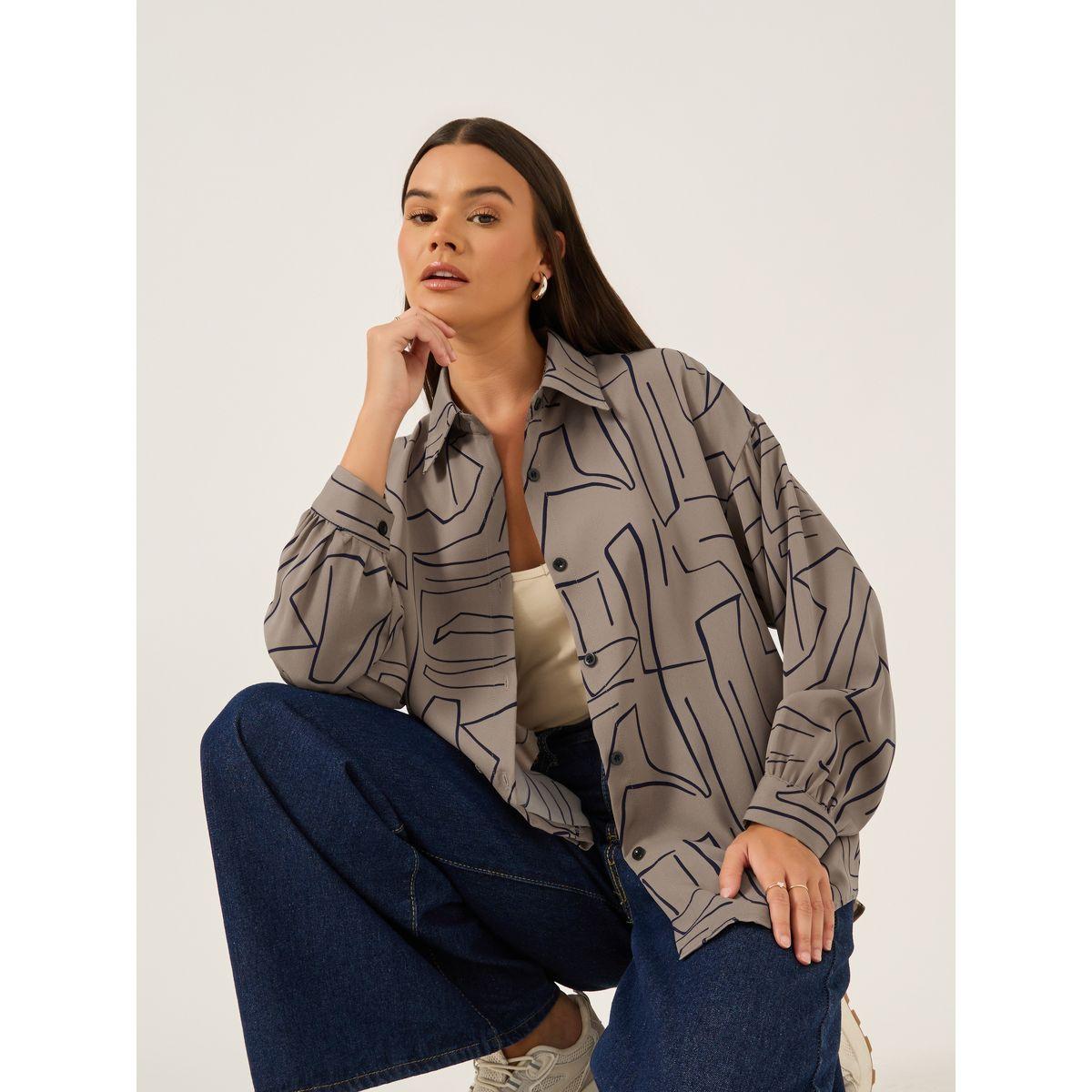 Styli Printed Spread Collar Oversized Shirt-women-clothing-shirtsandblouses-shirts-image-1
