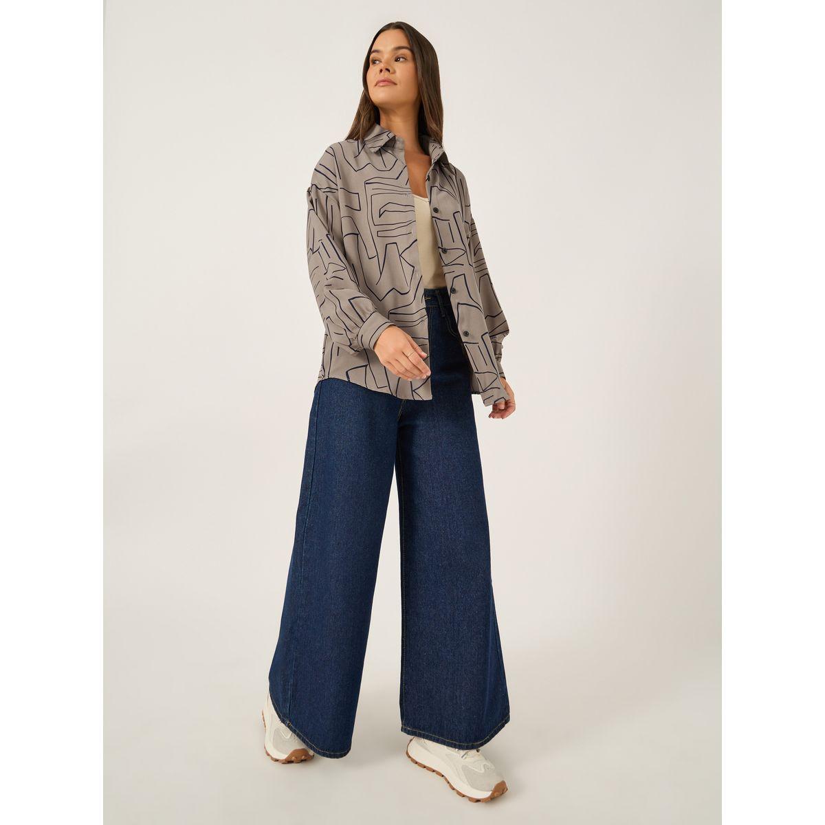 Styli Printed Spread Collar Oversized Shirt-women-clothing-shirtsandblouses-shirts-image-2