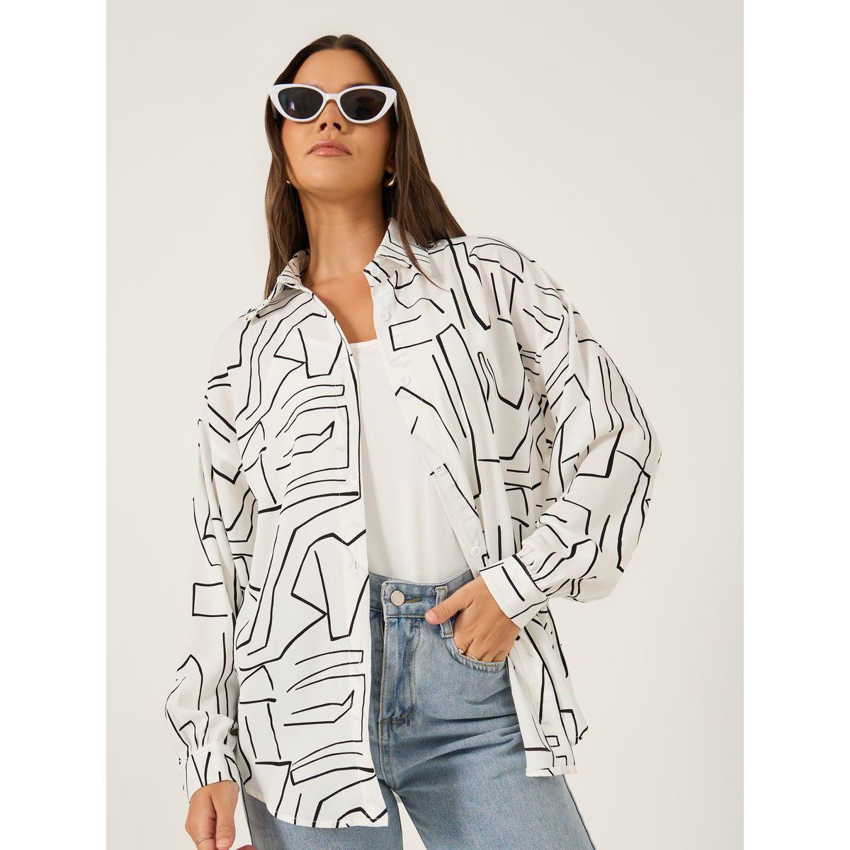 Styli Printed Spread Collar Regular Fit Shirt-women-clothing-shirtsandblouses-shirts-image-1