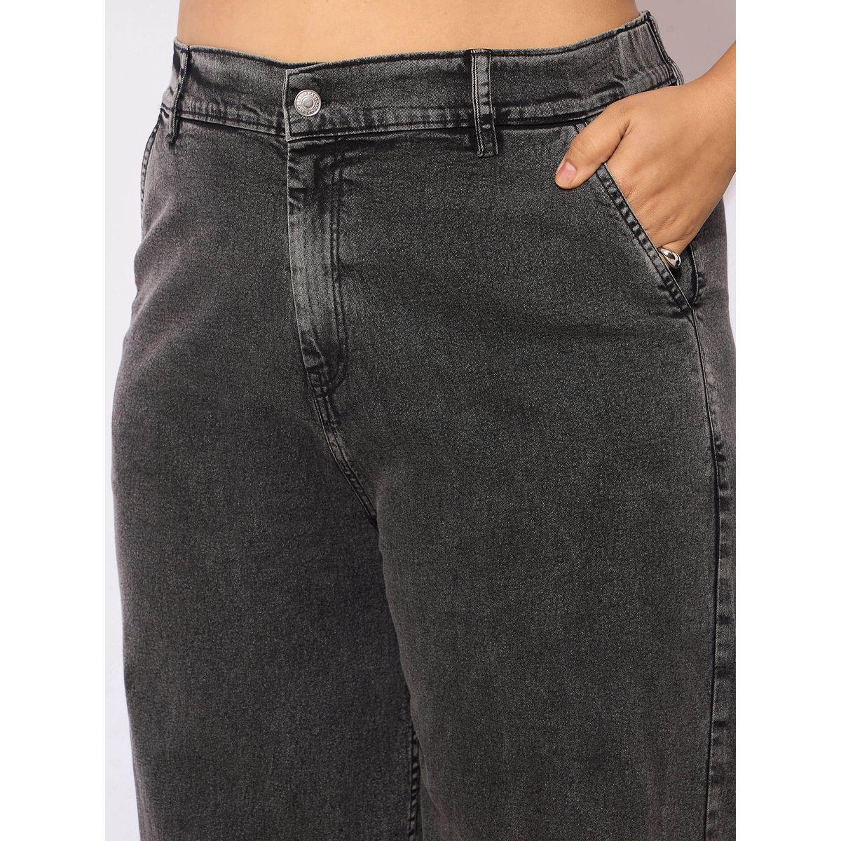 Sassafras Plus Size Plain Denim Metal Button Peplum Top and Jeans Co-Ords-women-clothing-dresses-image-4