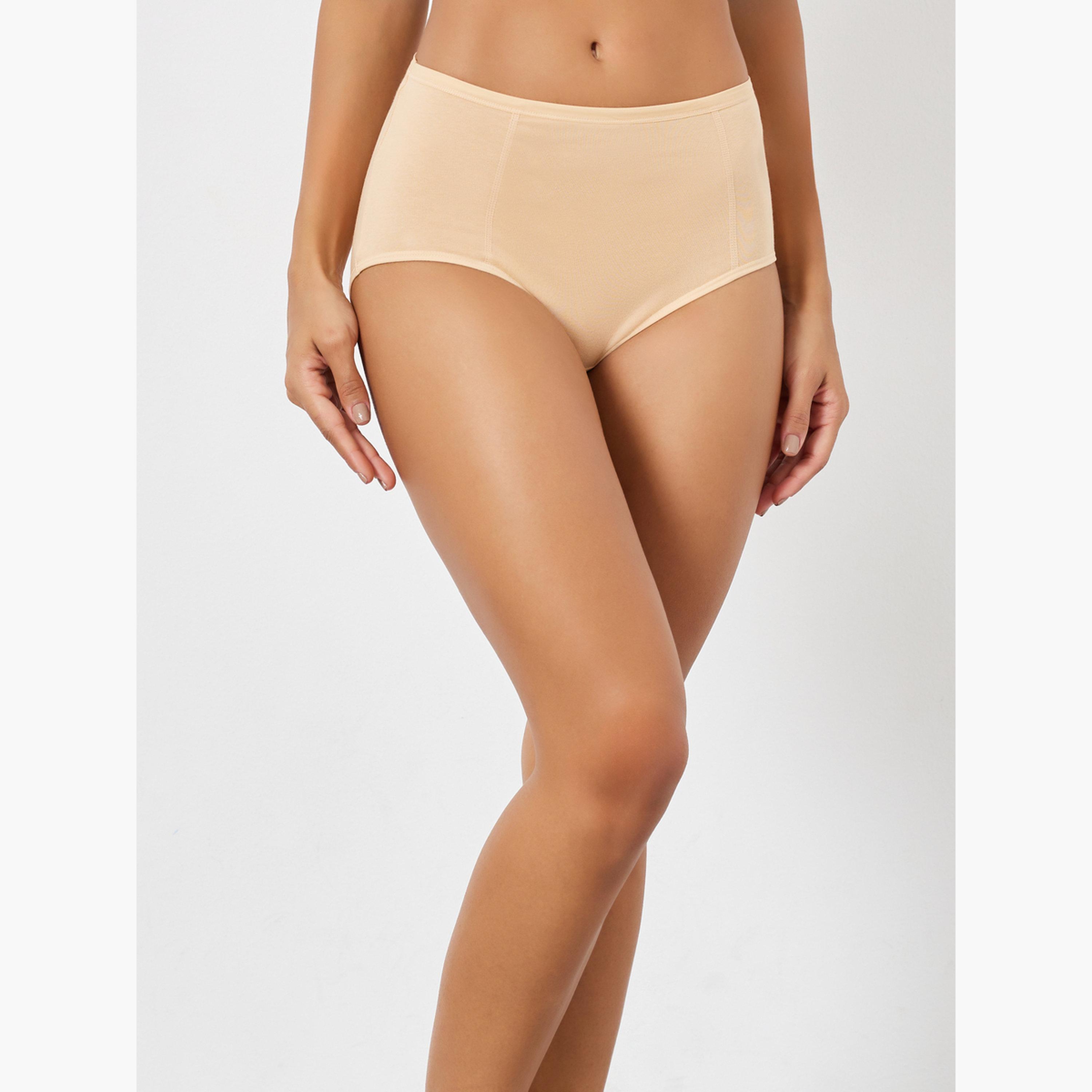 ستايلي - عبوة من 3 سراويل داخلية قطنية بتغطية مثالية لون نود-women-clothing-lingerie-panties-image-3