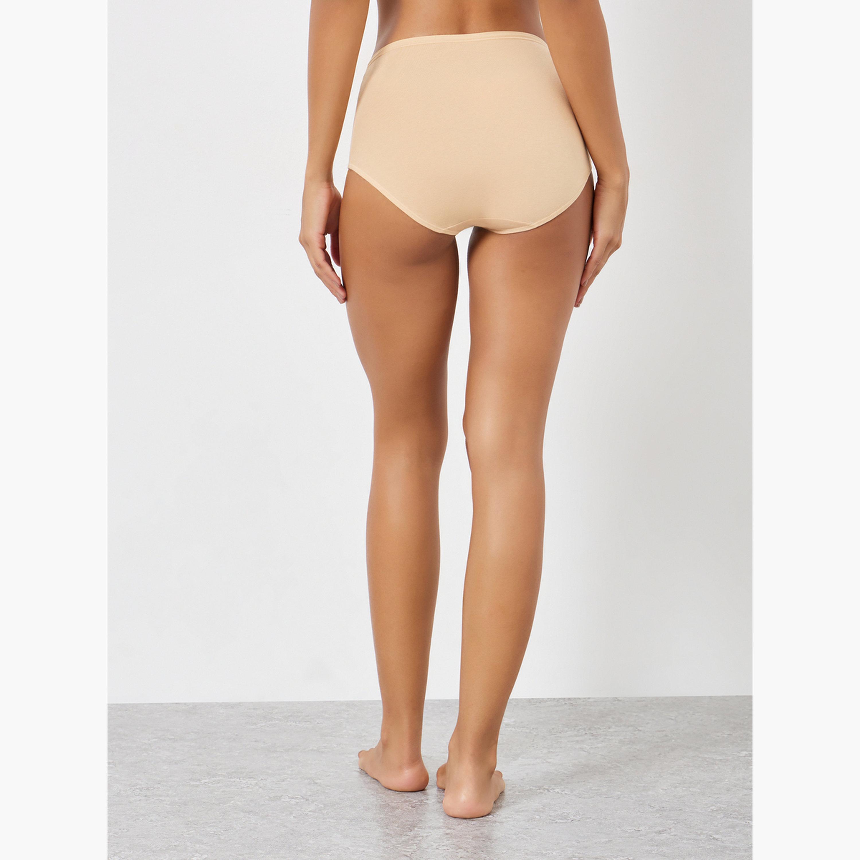 Styli Pack of 3 - Nude Full Coverage Cotton Briefs-women-clothing-lingerie-panties-image-5