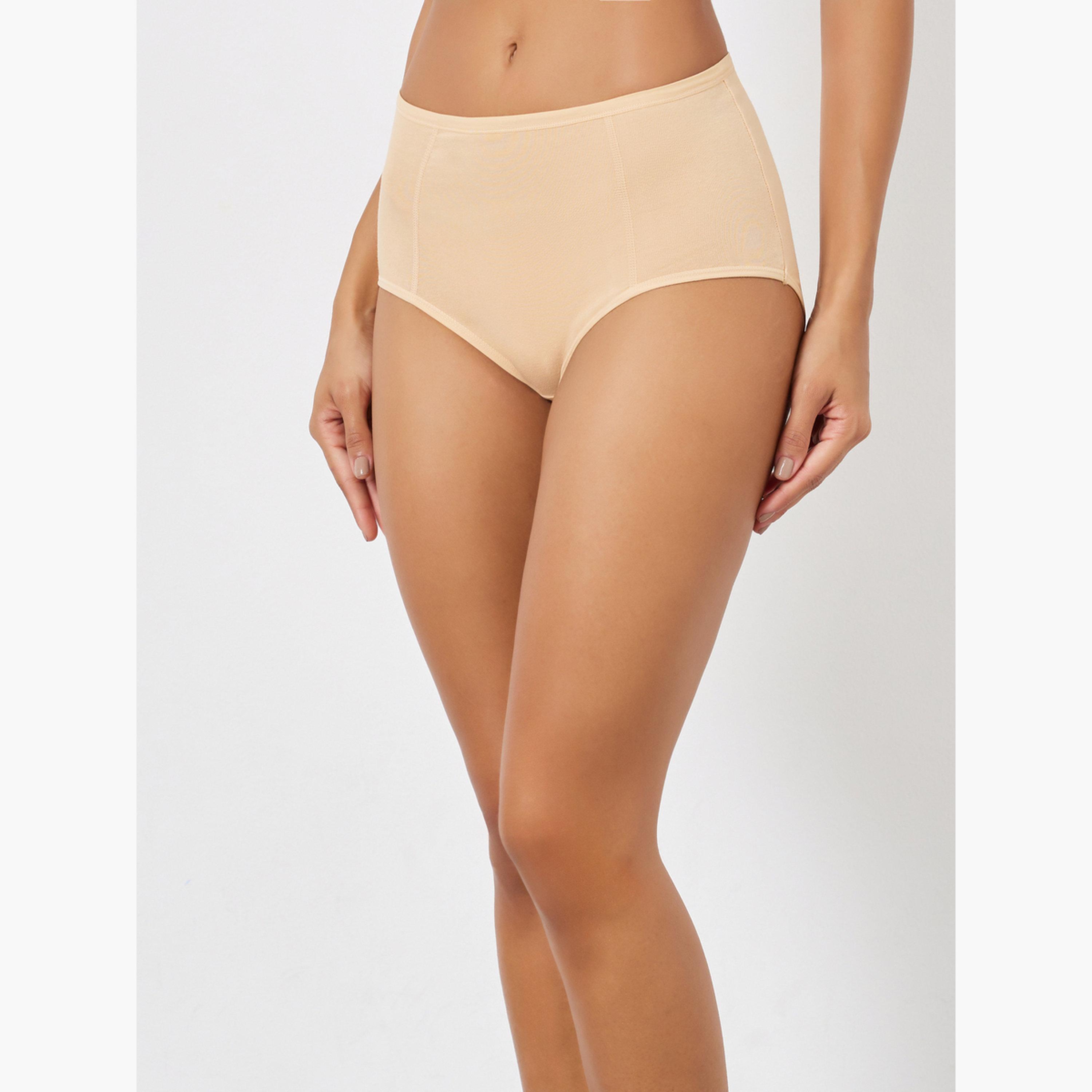 ستايلي - عبوة من 3 سراويل داخلية قطنية بتغطية مثالية لون نود-women-clothing-lingerie-panties-image-6