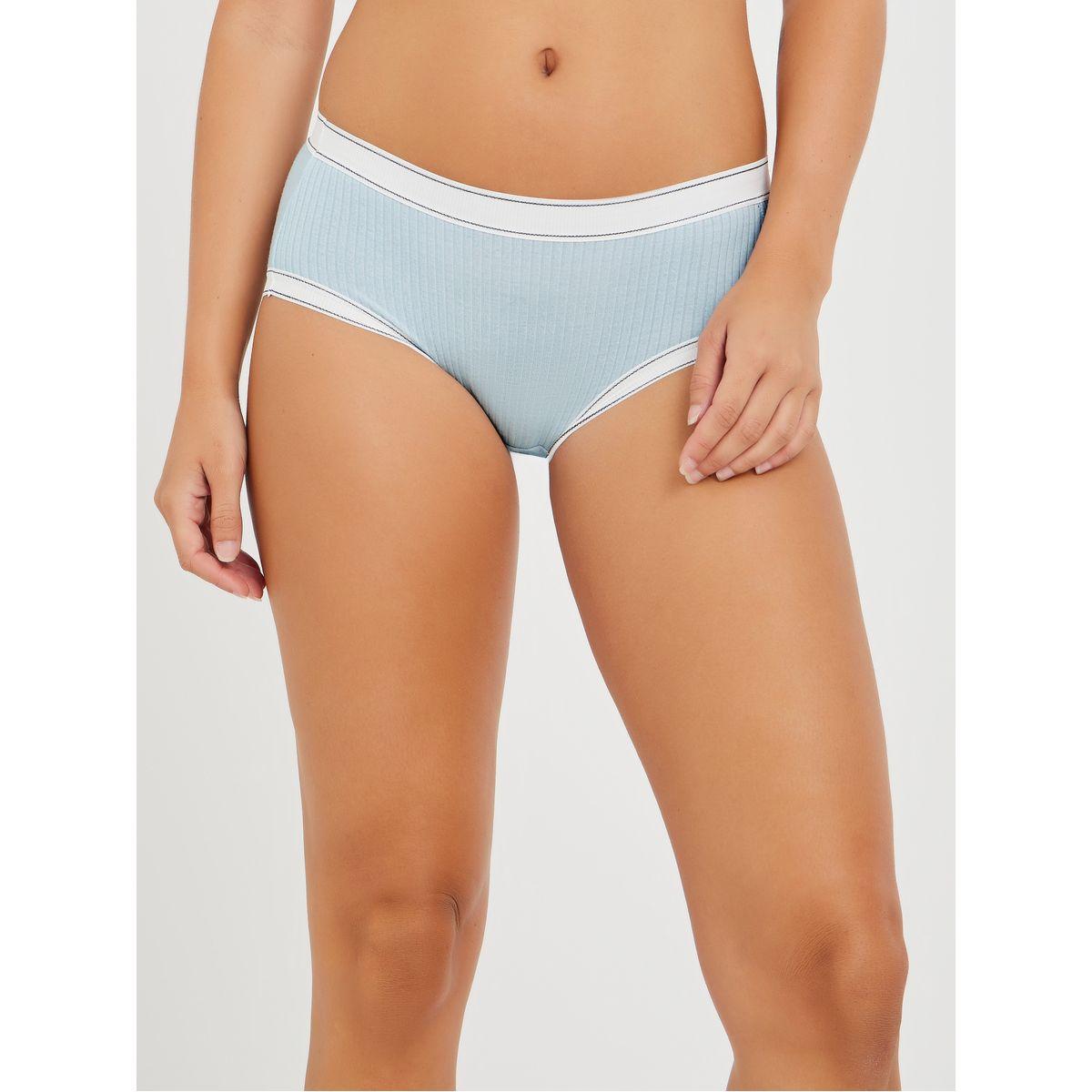 Styli Pack of 3 - Ribbed Cotton Full Briefs with Contrast Elastic-women-clothing-lingerie-panties-image-2