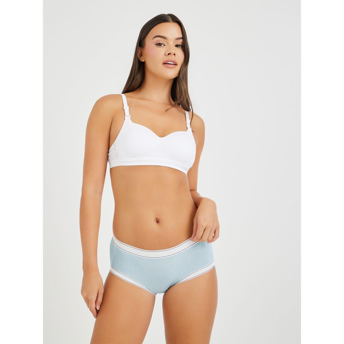 Styli Pack of 3 - Ribbed Cotton Full Briefs with Contrast Elastic-women-clothing-lingerie-panties-image-3