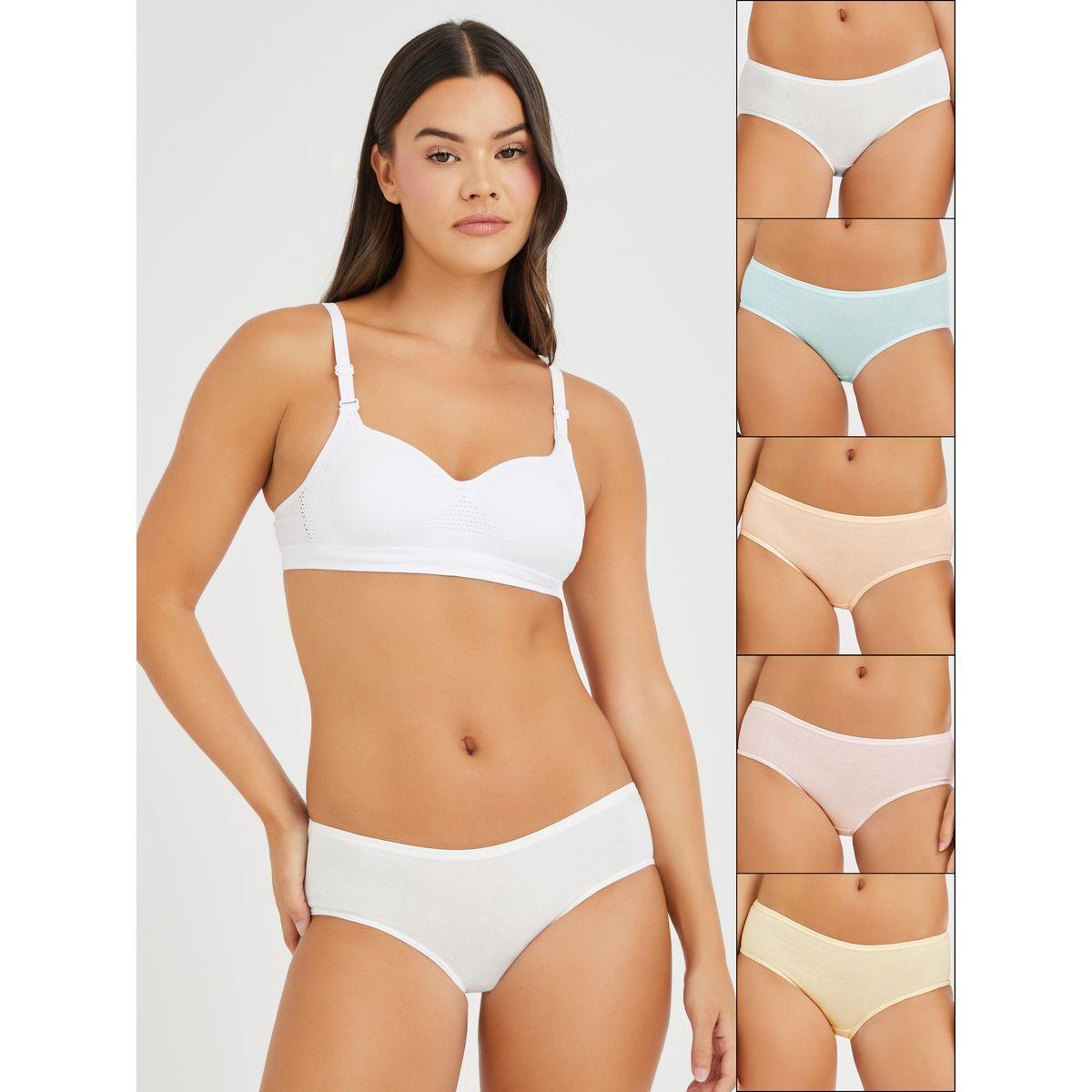 Styli Pack of 5 - Solid Hipster Briefs-women-clothing-lingerie-panties-image-1