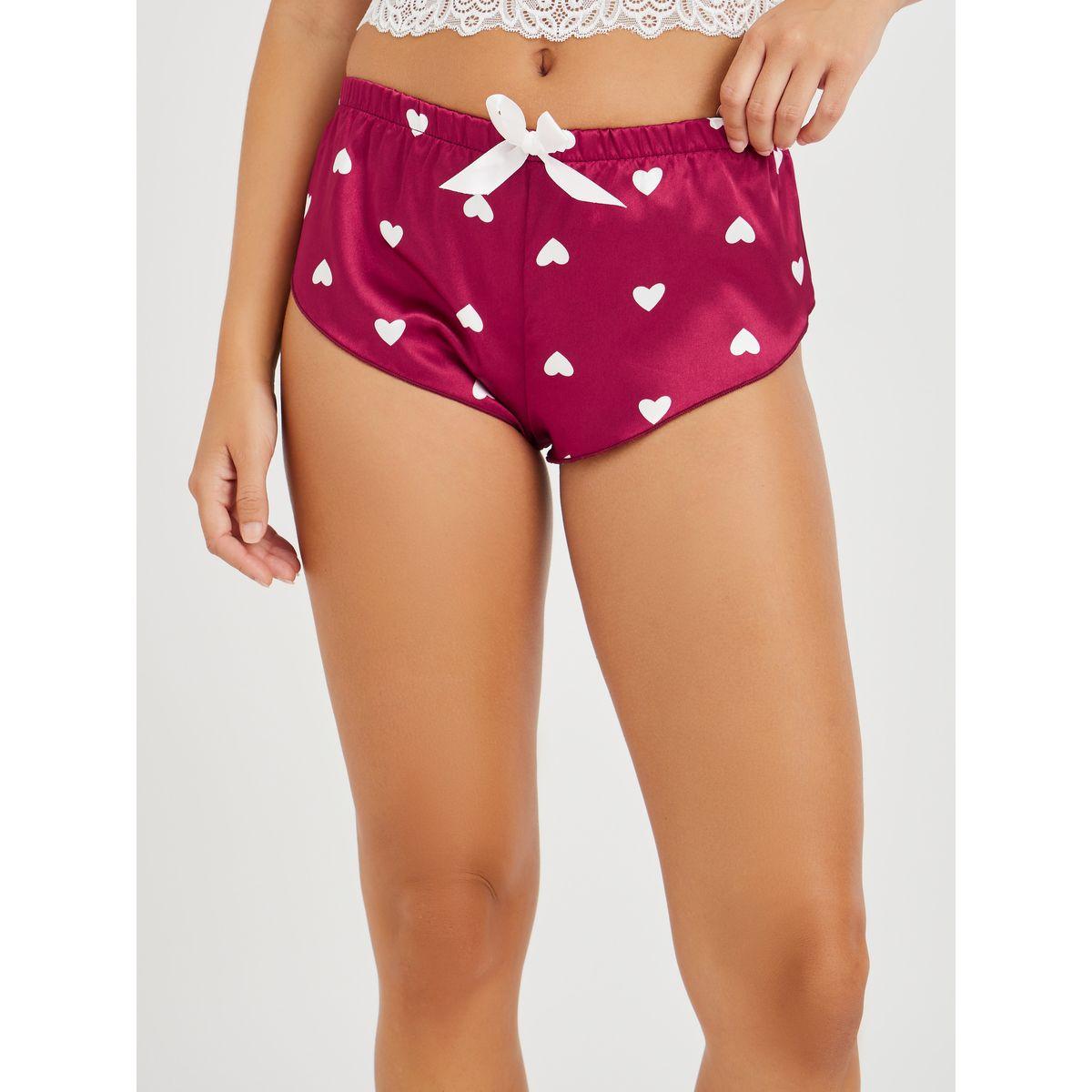 Styli Lace Bralette and All-Over Heart Print Shorts Set-women-clothing-lingerie-lingeriesets-image-4