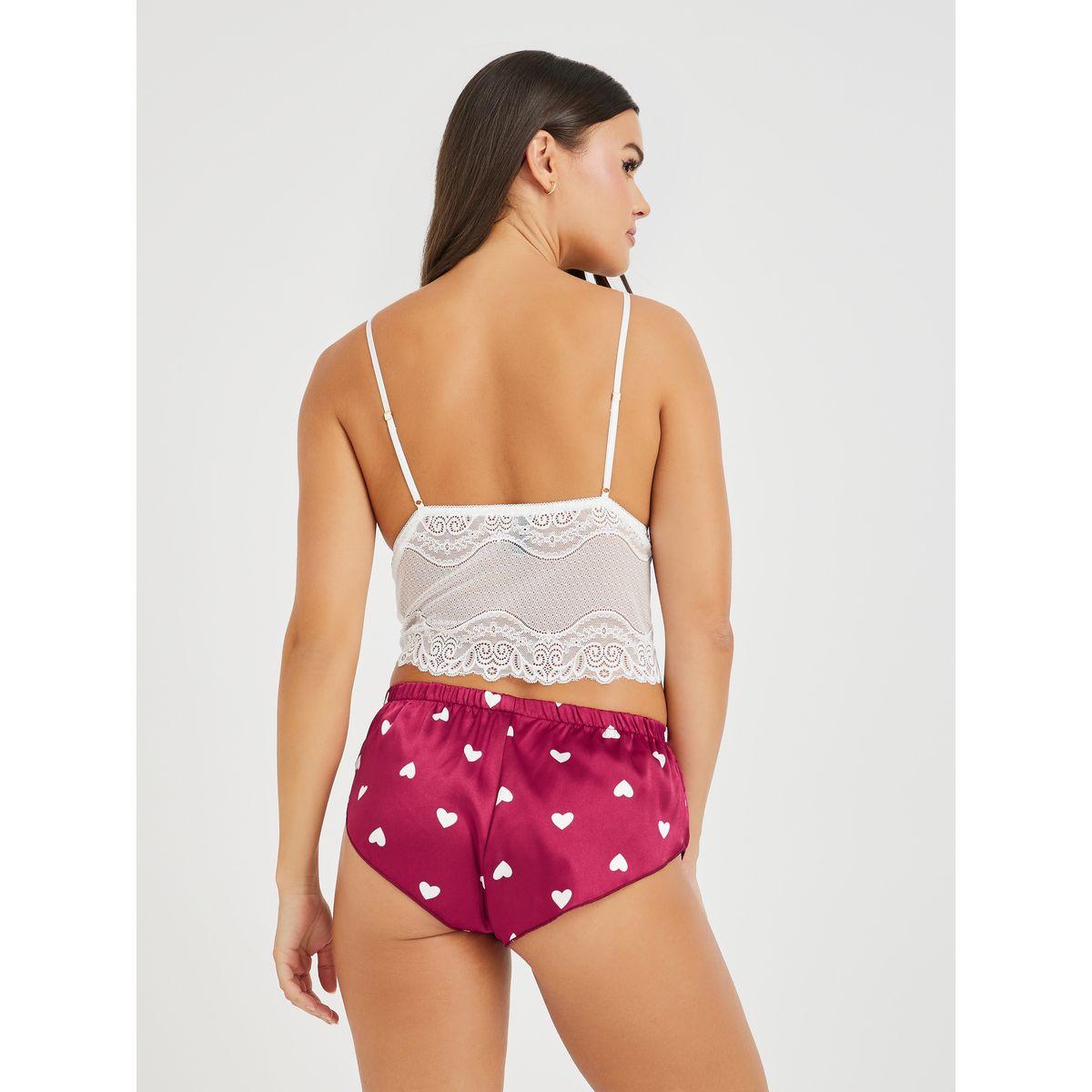 Styli Lace Bralette and All-Over Heart Print Shorts Set-women-clothing-lingerie-lingeriesets-image-5