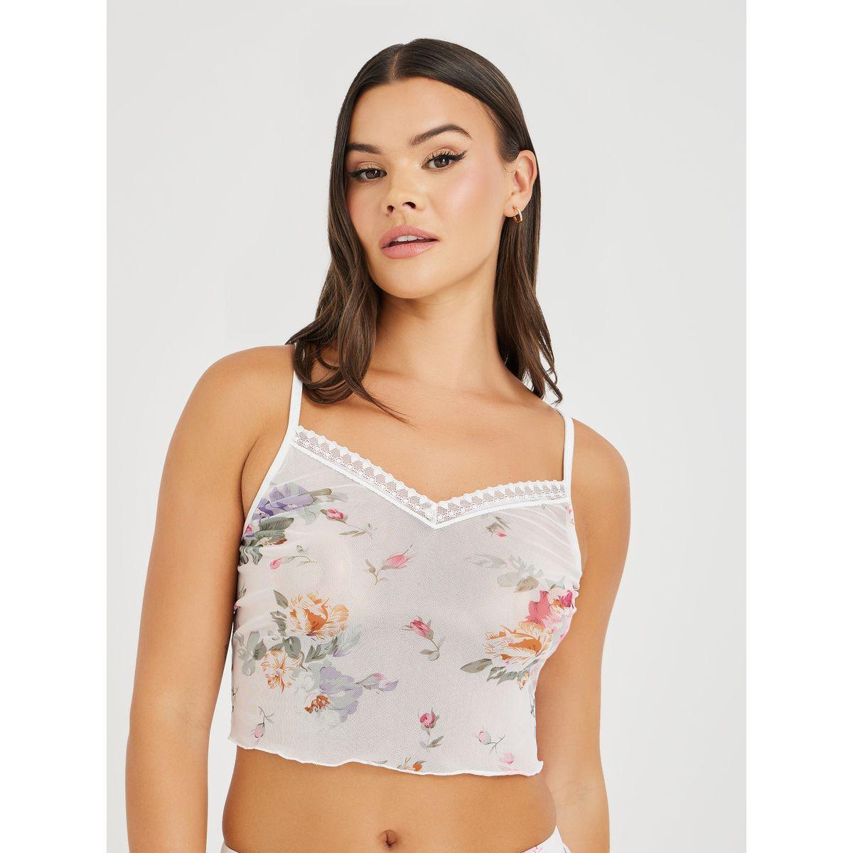 Styli All-Over Floral Print Mesh Cami and Shorts Set-women-clothing-lingerie-lingeriesets-image-2