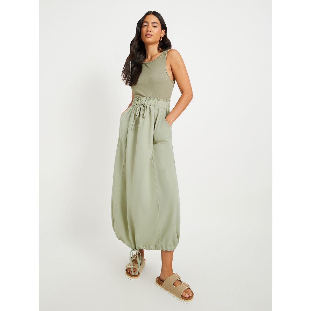 Styli Solid Sleeveless Twofer A-Line Midi Dress-women-clothing-dresses-image-1