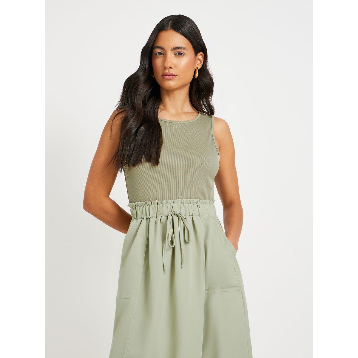 Styli Solid Sleeveless Twofer A-Line Midi Dress-women-clothing-dresses-image-3
