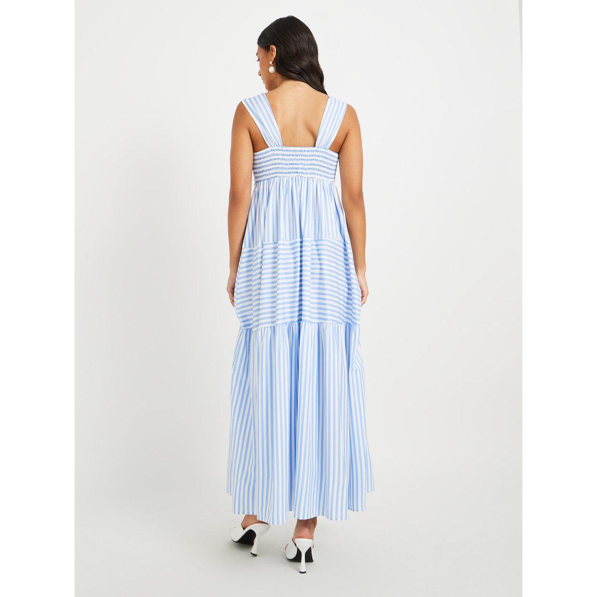 فستان طويل مخطط بلا أكمام مع ياقة مربعة-women-clothing-dresses-image-5