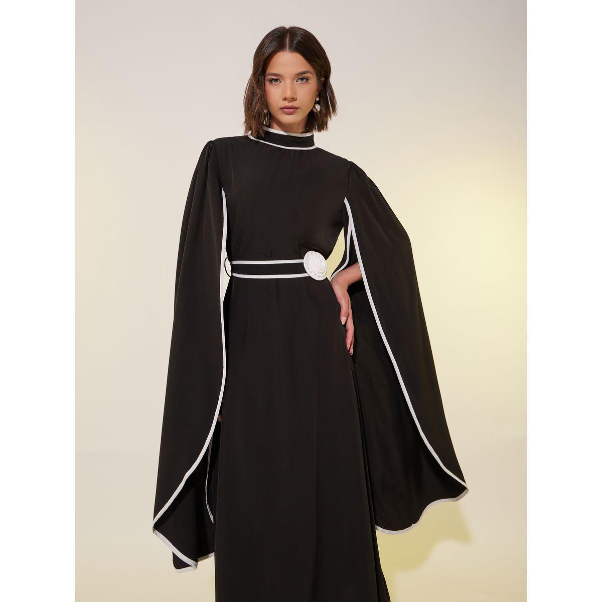 فستان ميدي بتفاصيل مُتباينة وزهرة-women-clothing-dresses-image-3