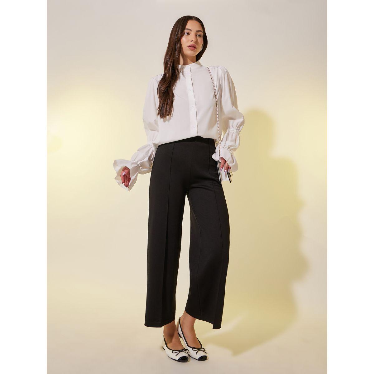 Styli Solid Lantern Sleeves Oversized Shirts-women-clothing-shirtsandblouses-shirts-image-3