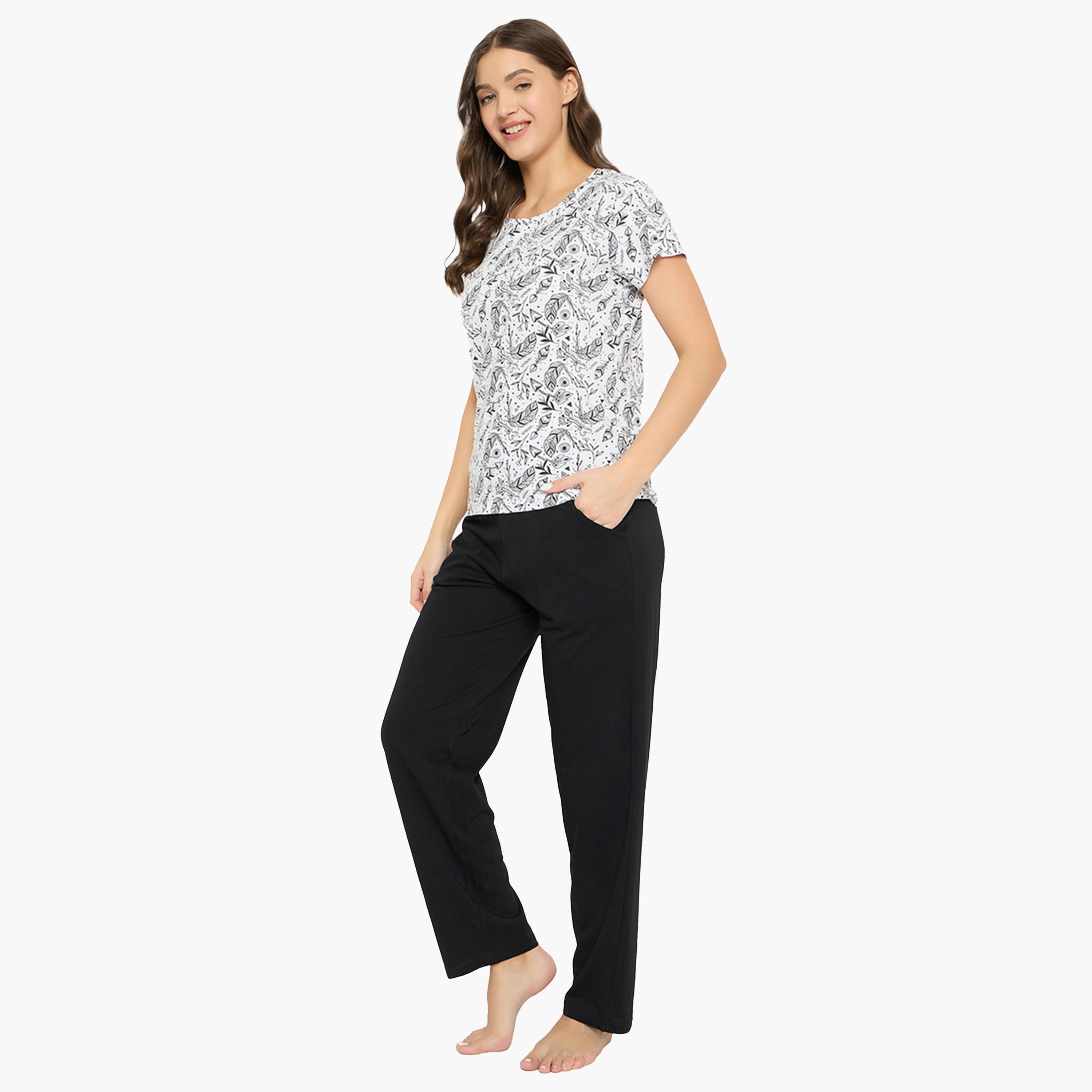 كولفيا × ستايلي - طقم قميص مطبوع بأزرار مع بنطال بيجامة للنساء-women-clothing-nightwear-pyjamas-longsets-image-2