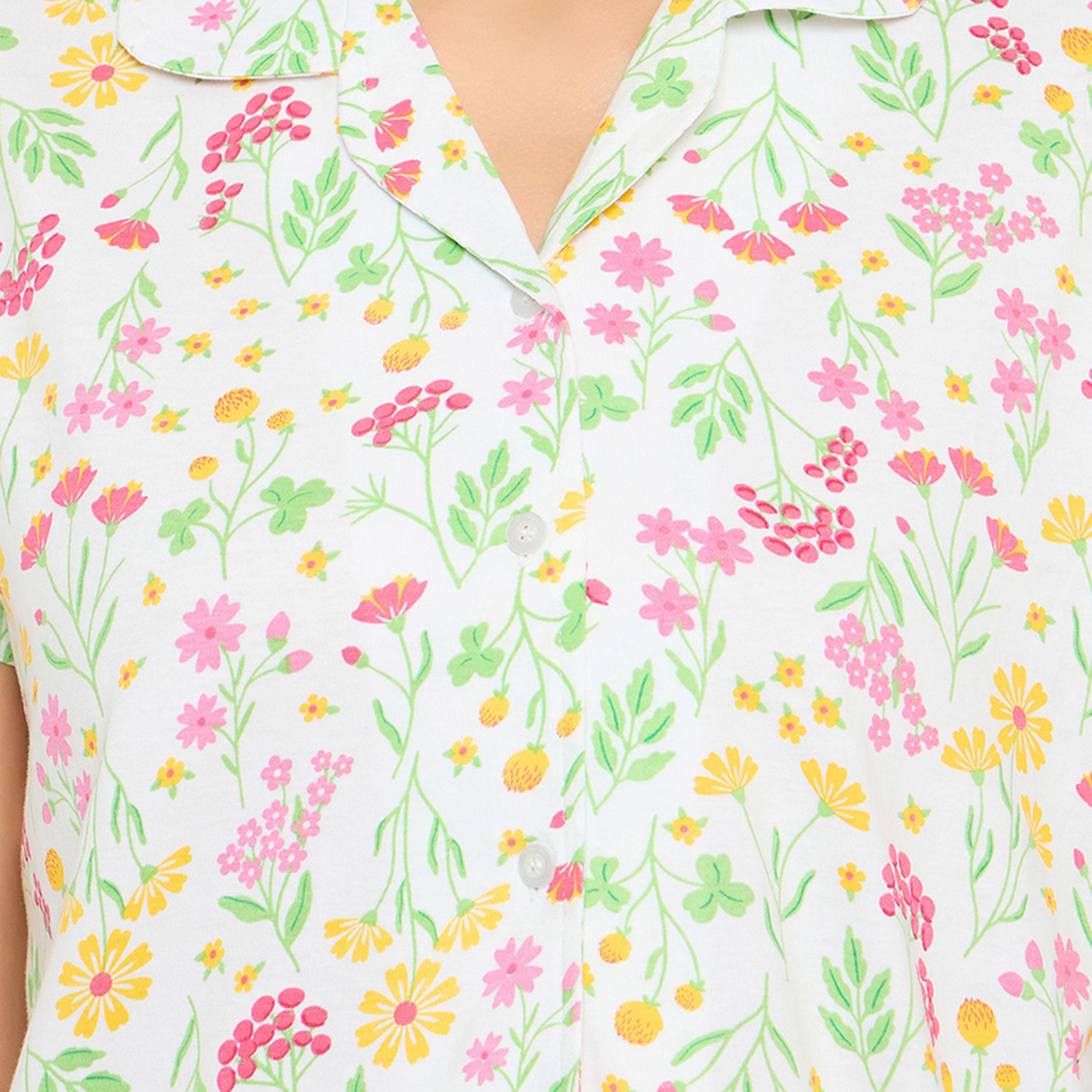 Clovia X Styli Women Floral Print Button Down Shirt & Pyjama Set-women-clothing-nightwear-pyjamas-longsets-image-5