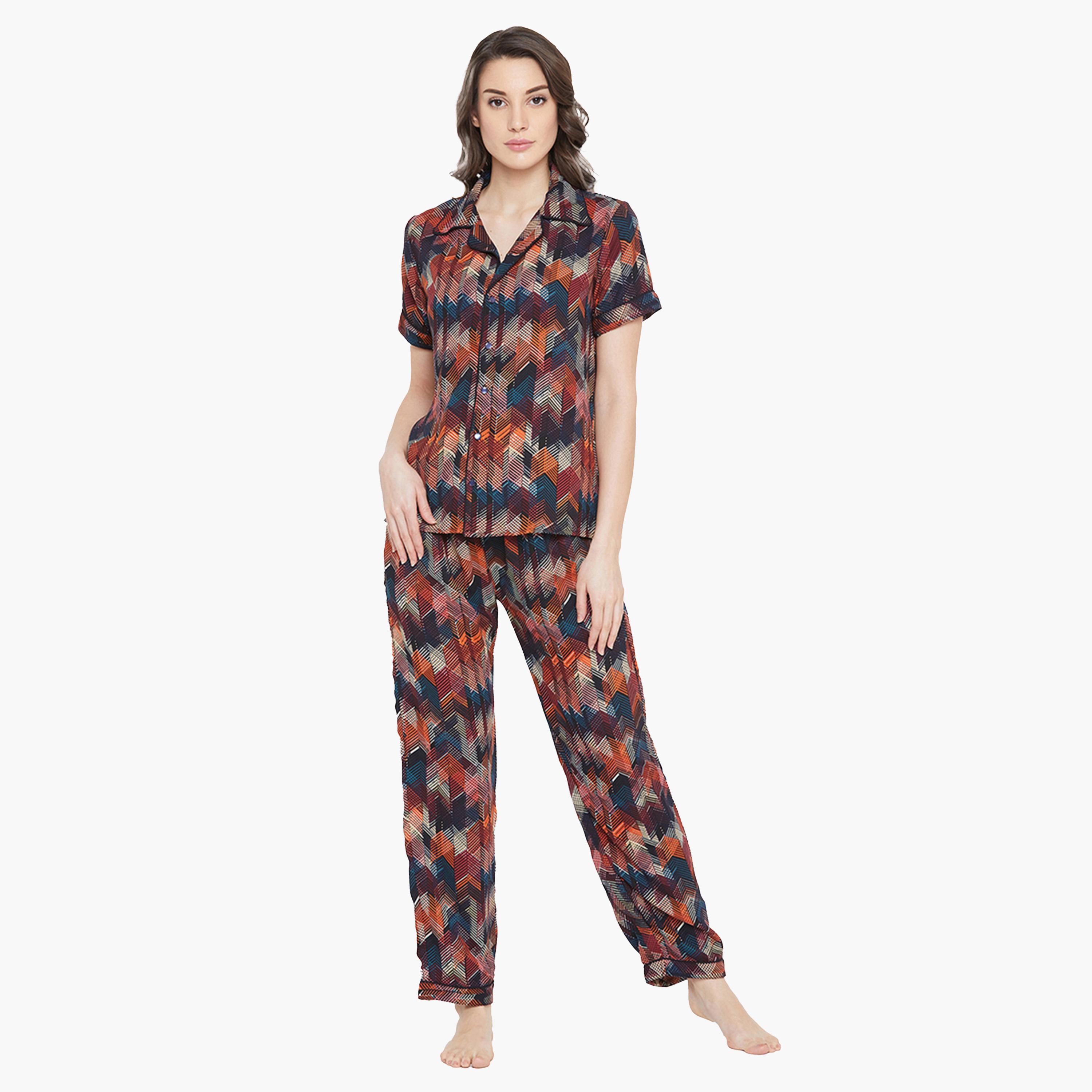 Clovia X Styli Women's Multicolor Printed Cotton Pyjama Set-women-clothing-nightwear-pyjamas-longsets-image-1