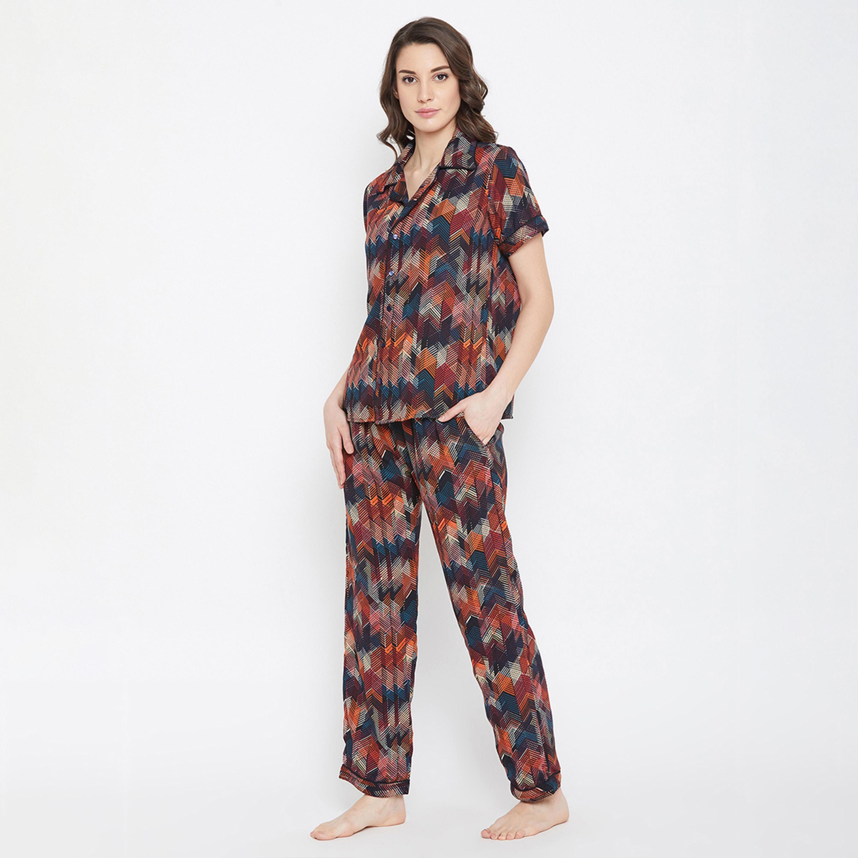 Clovia X Styli Women's Multicolor Printed Cotton Pyjama Set-women-clothing-nightwear-pyjamas-longsets-image-2